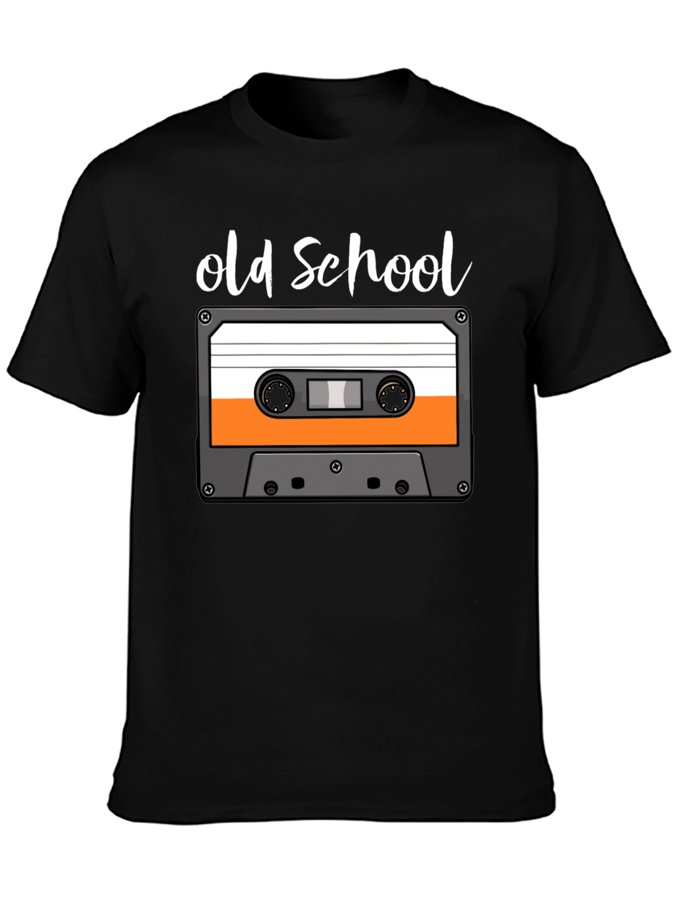 Black Old School Cassette Tape Graphic Tee view 3