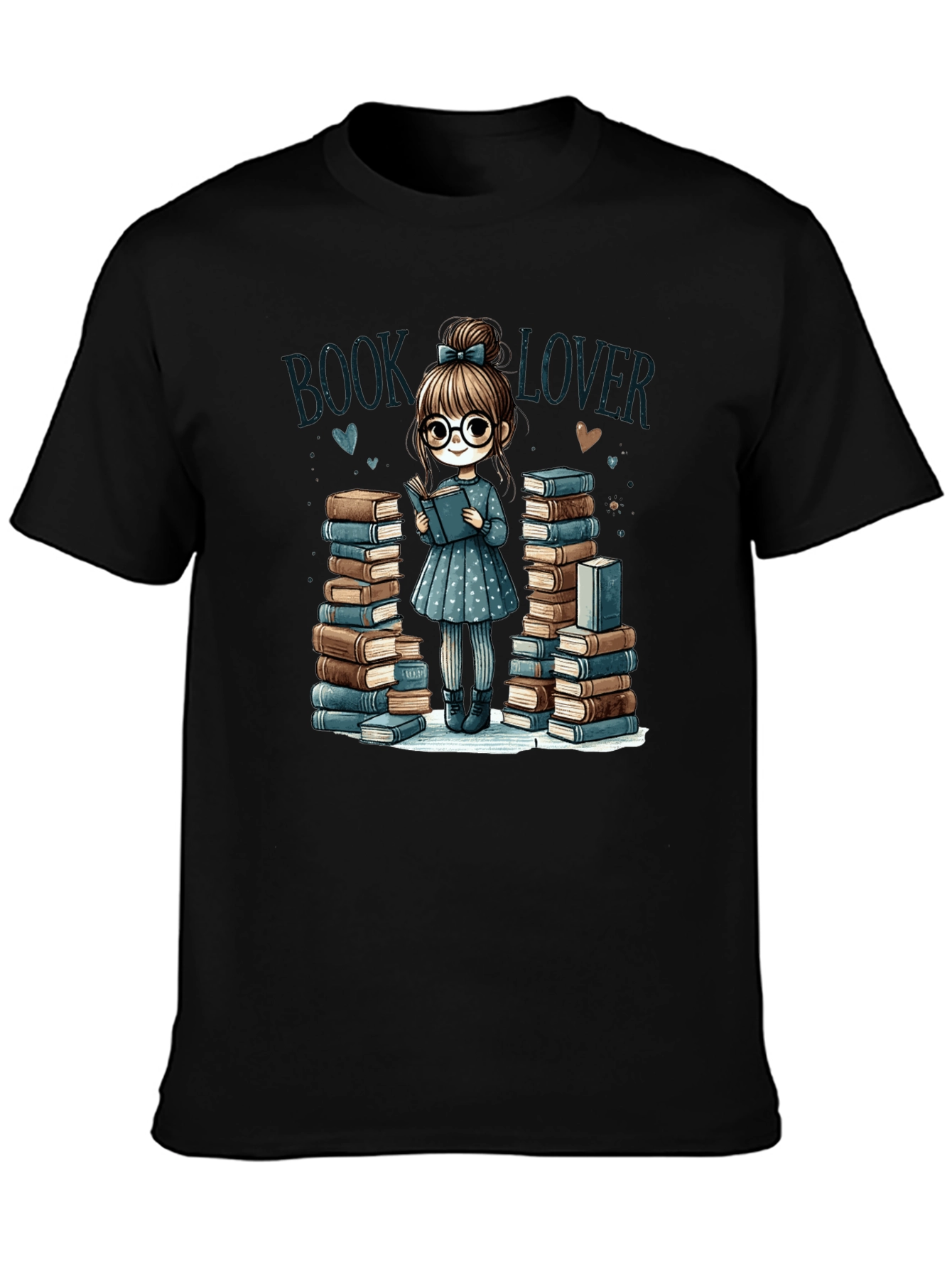 Black Book Lover T-Shirt: Adorable Reader Design view 3