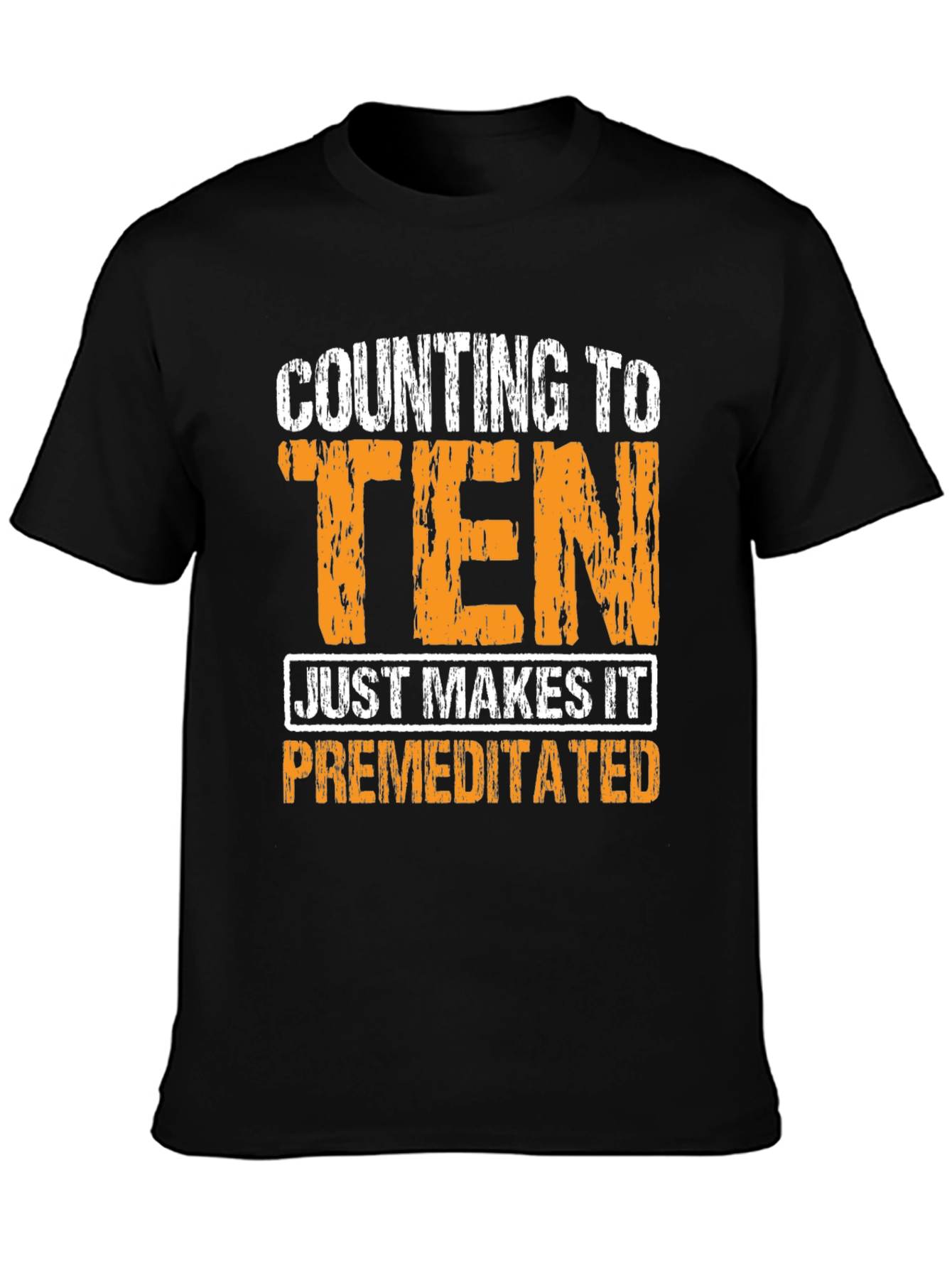 Black Counting to Ten - Funny Graphic T-Shirt view 3