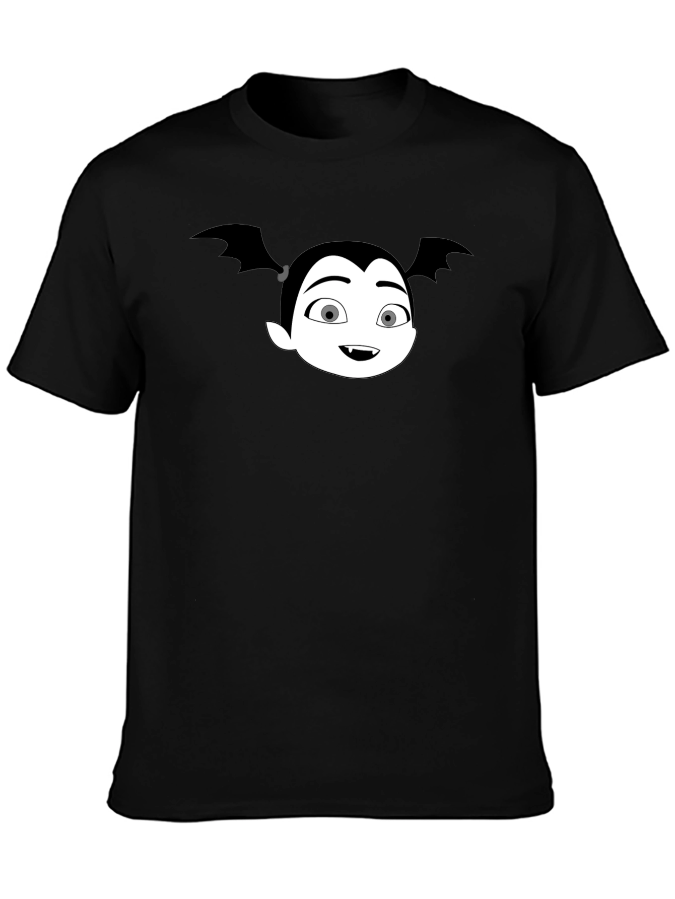 Black Cartoon Vampire Girl Graphic T-Shirt view 3