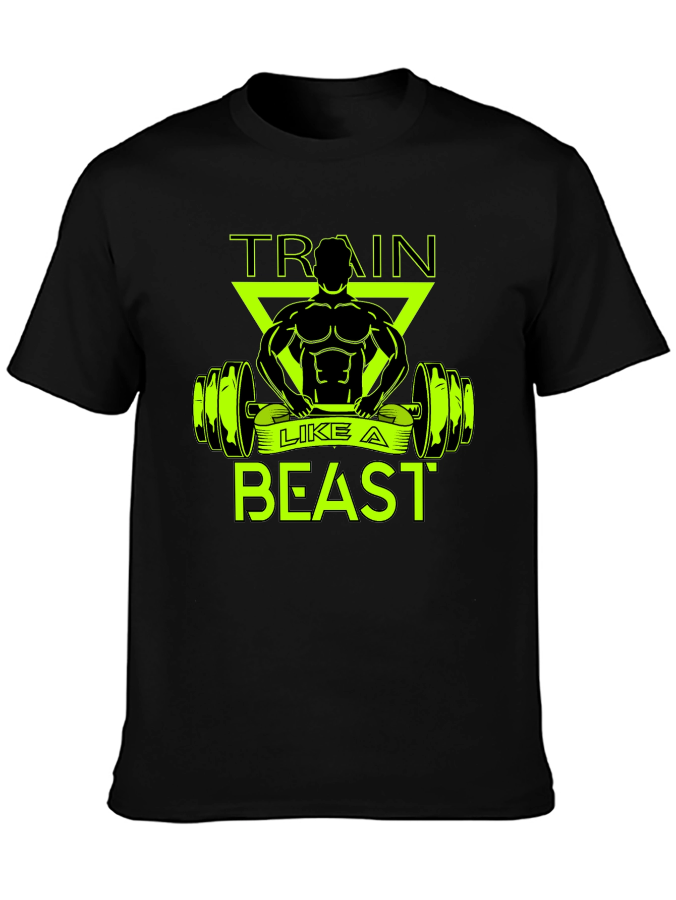 Black Train Like A Beast Black Graphic Tee view 3
