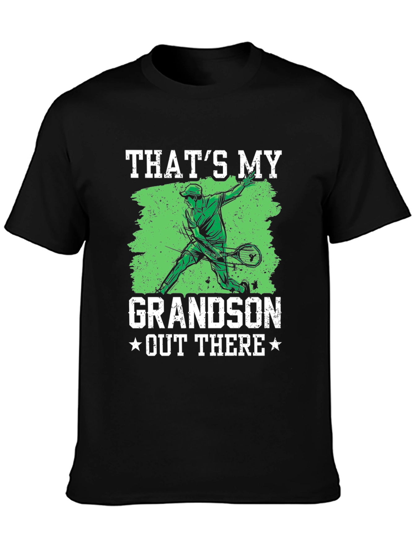 Black That's My Grandson Out There Tennis Graphic T-Shirt view 3