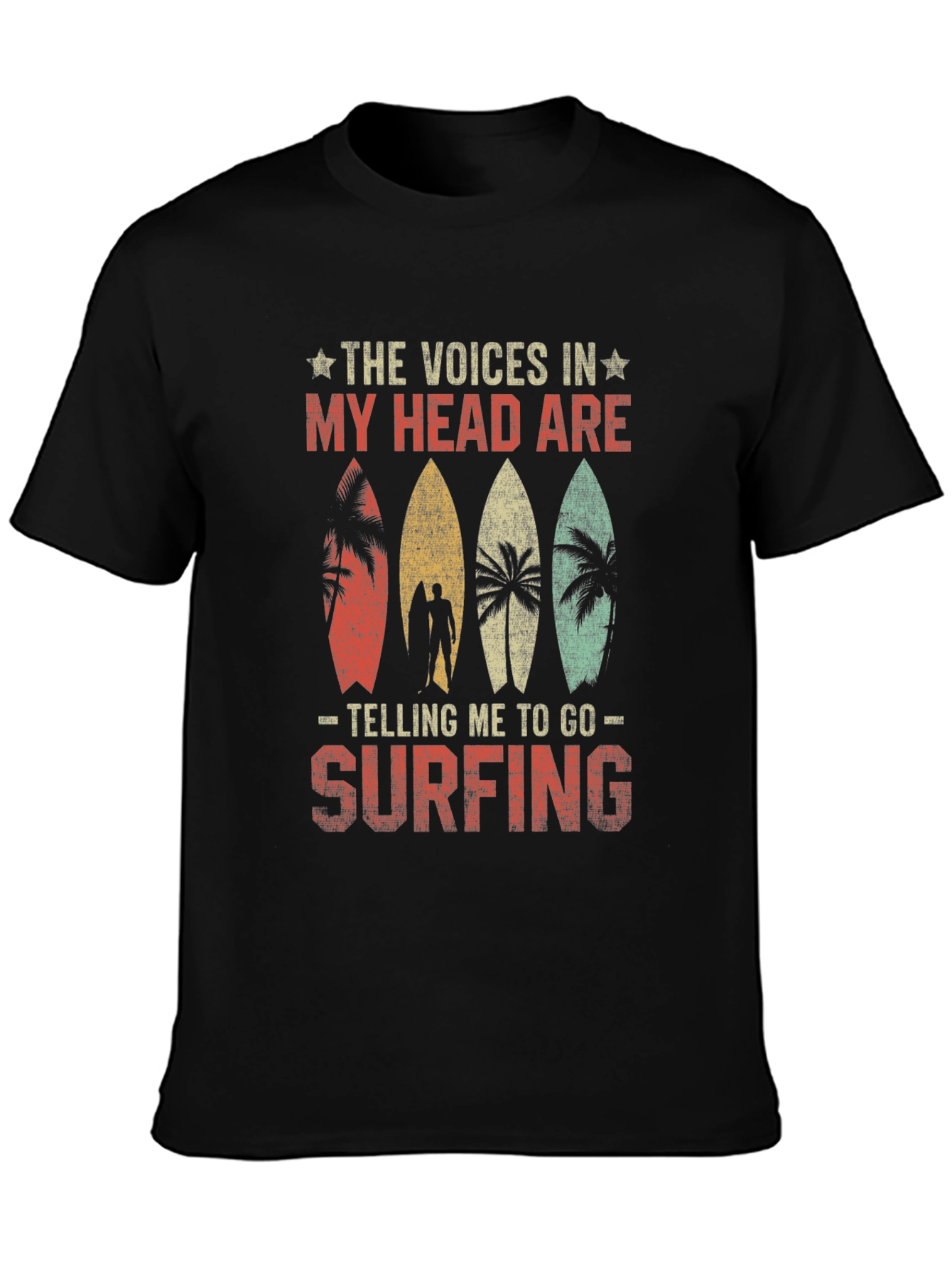 Black Surf's Up Tee - The Voices In My Head T-Shirt view 3