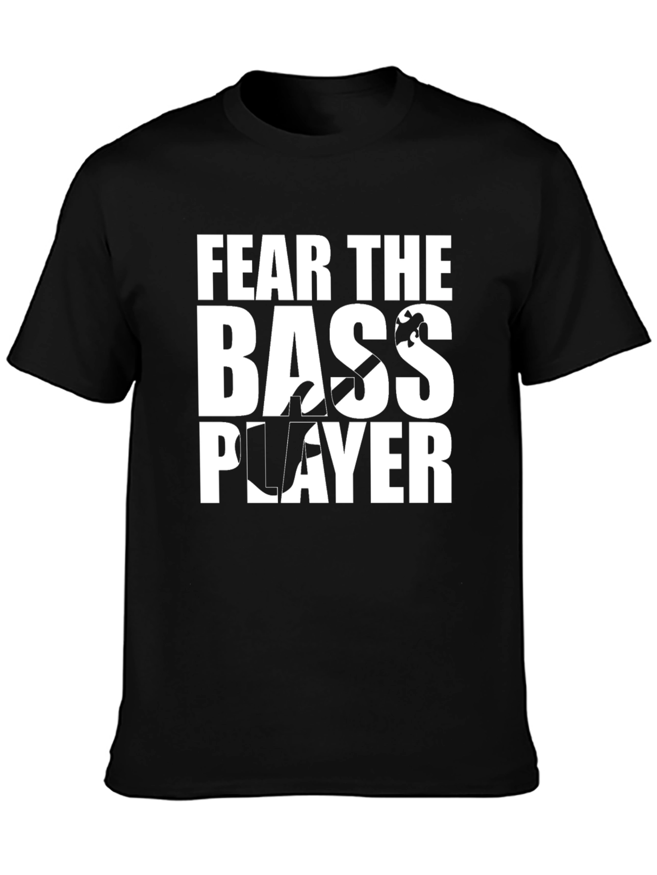 Black Fear the Bass Player T-Shirt - Music Lover Tee view 3