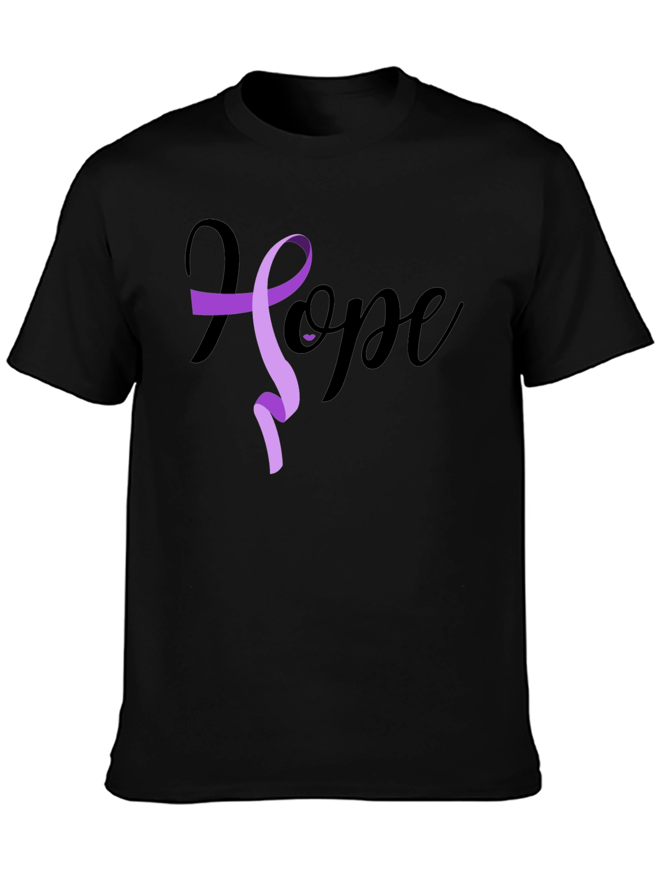 Black Hope Ribbon Graphic T-Shirt - Black view 3