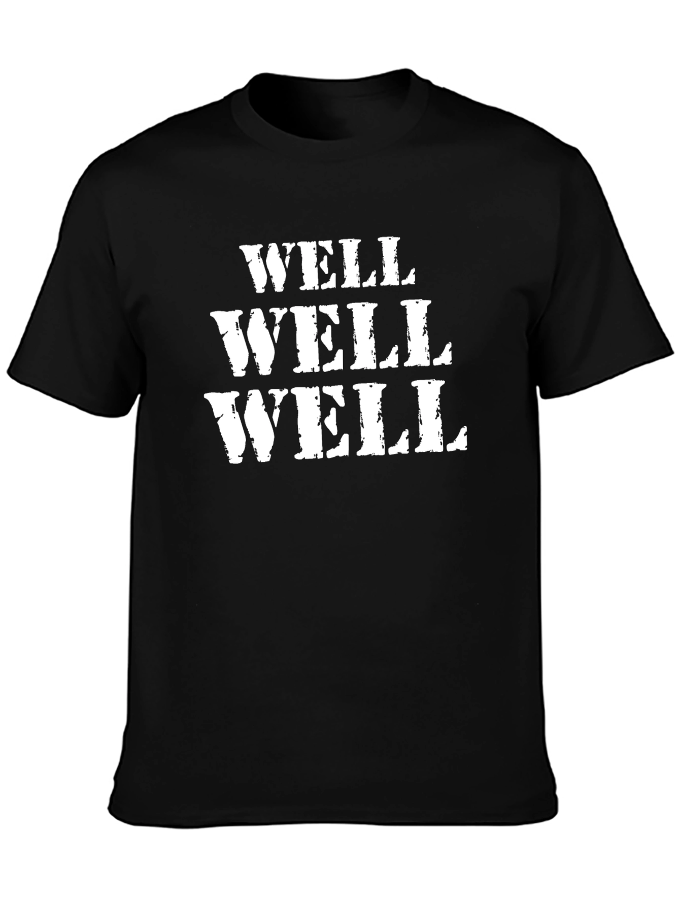 Black Well Well Well Graphic Tee - Funny Men's T-Shirt view 3