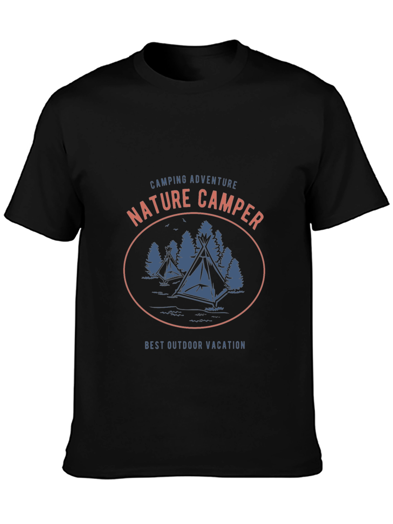 Black Nature Camper Graphic T-Shirt view 3