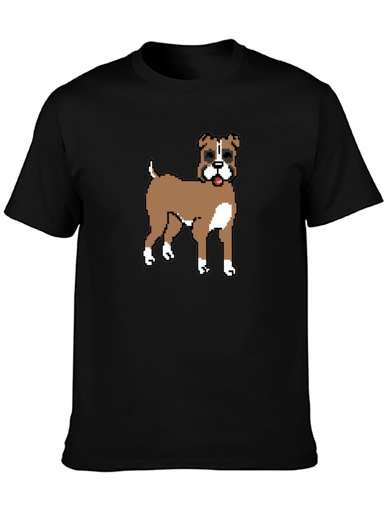 Black Pixel Dog Graphic Tee - Black Casual Shirt view 3