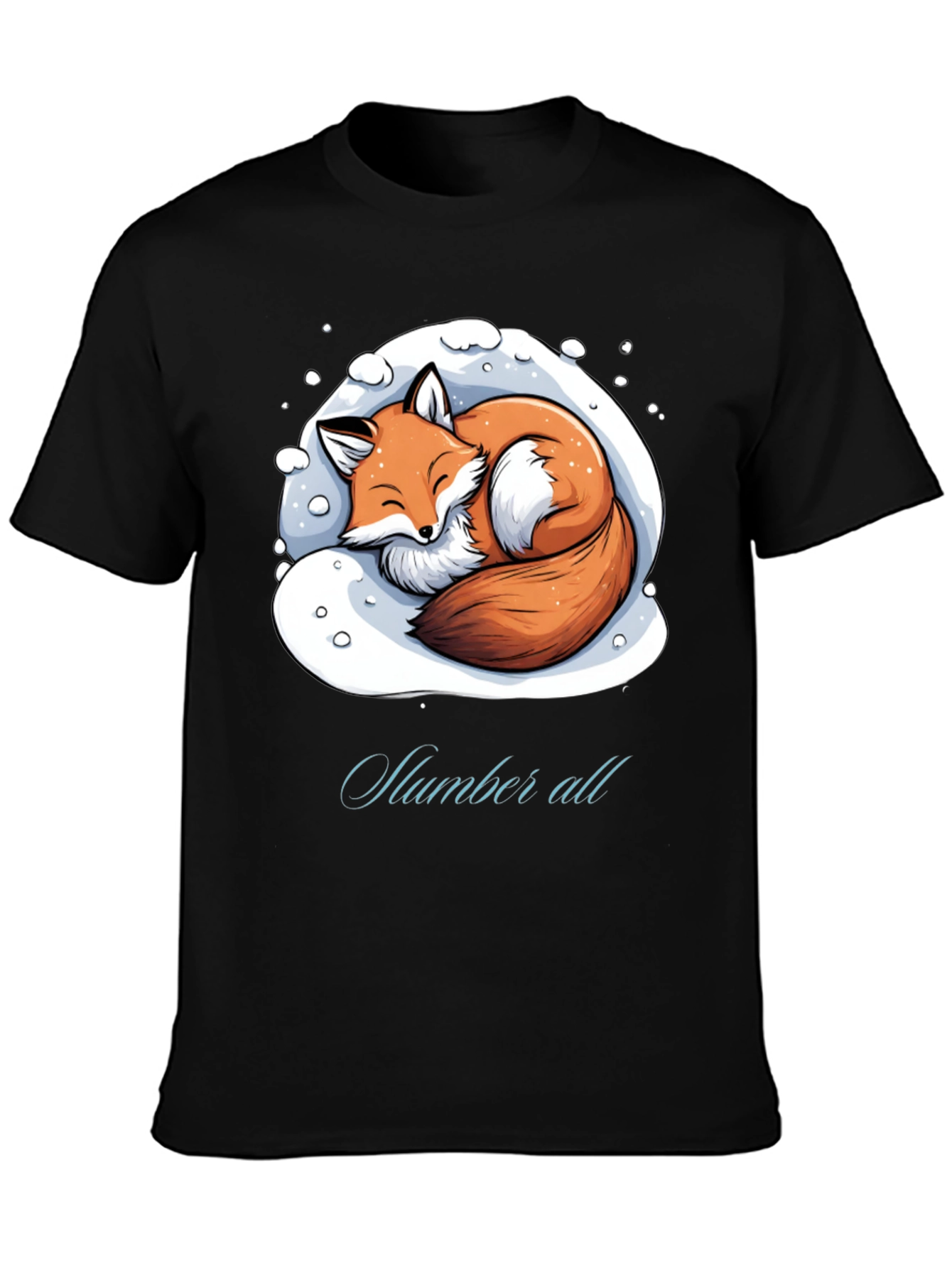 Black Cozy Fox Slumber All T-Shirt view 3