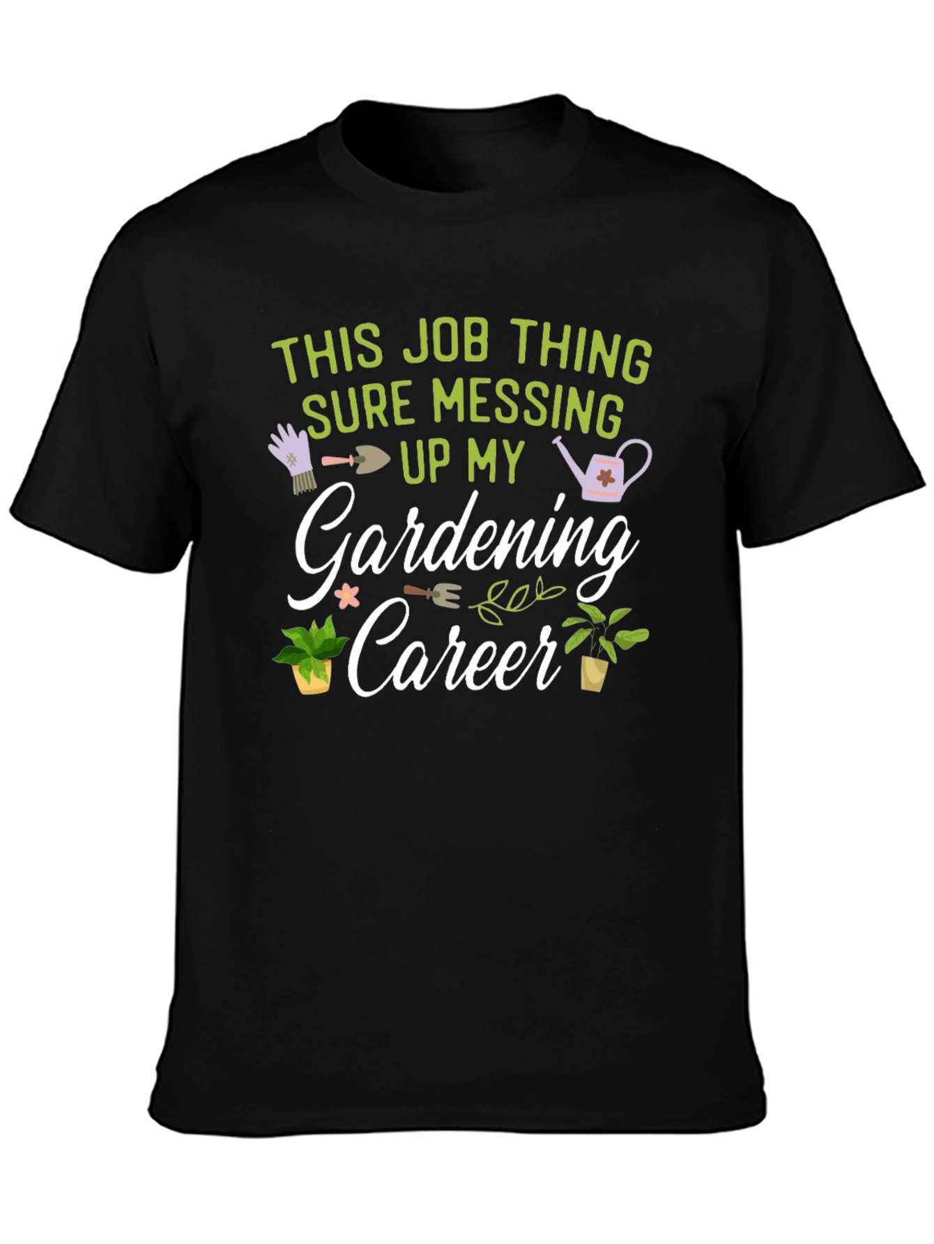 Black Gardening Career Graphic T-Shirt view 3