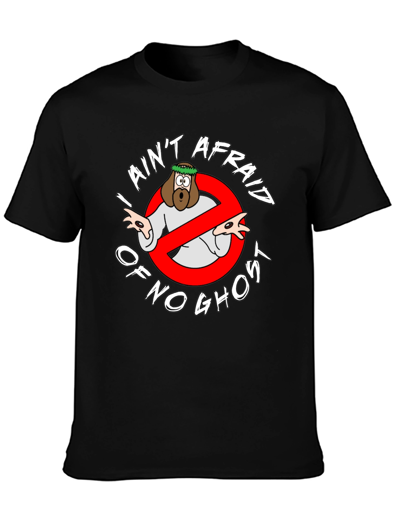 Black I Ain't Afraid of No Ghost T-Shirt view 3
