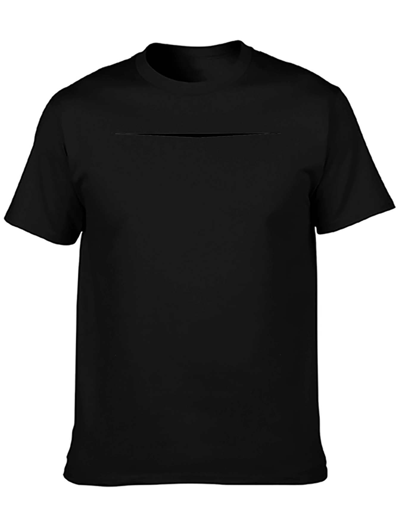 Black Men's Black Crew Neck Short Sleeve T-Shirt view 3