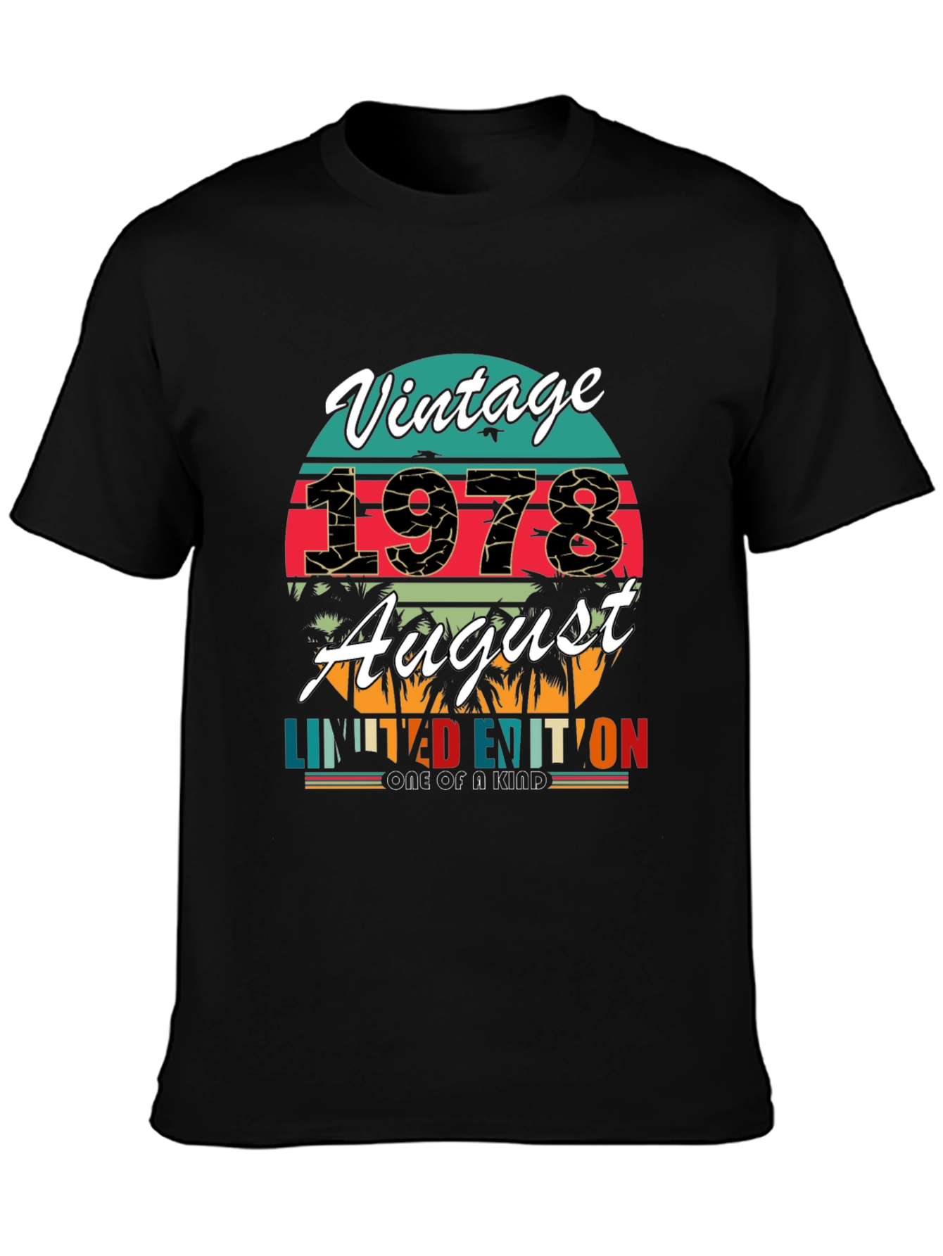 Black Vintage 1978 August Limited Edition T-Shirt view 3