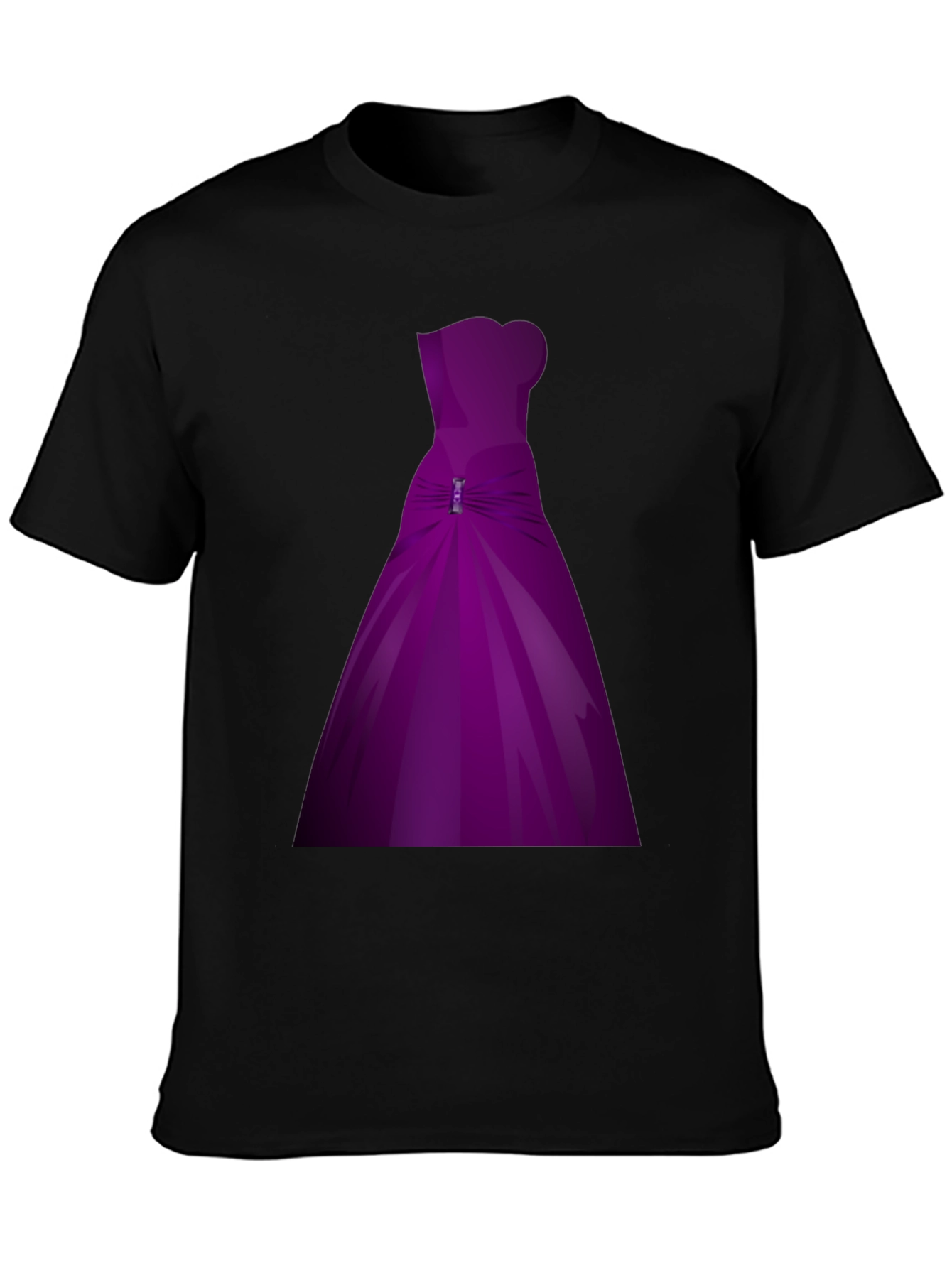 Black Purple Dress Graphic T-Shirt view 3