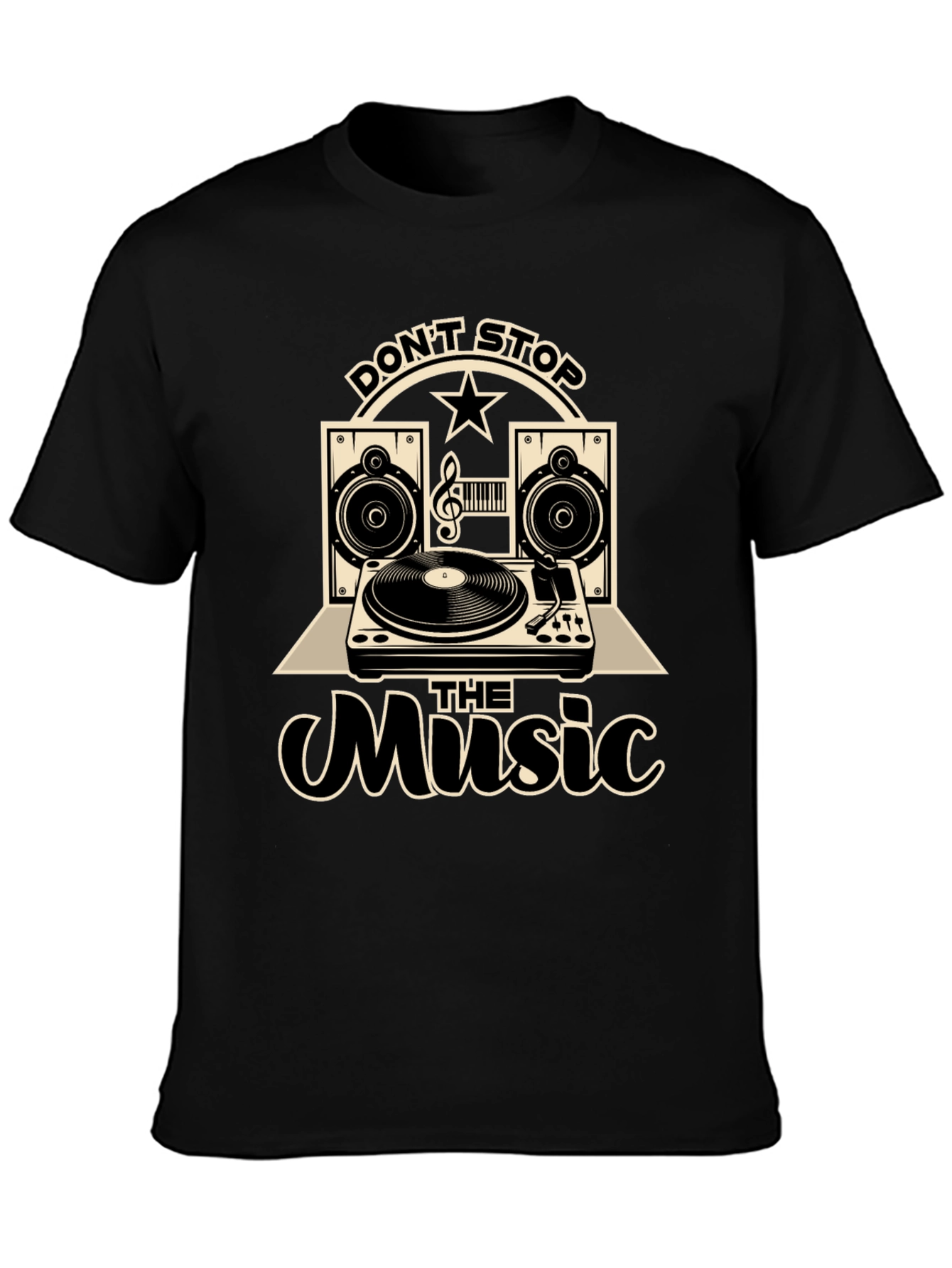 Black Don't Stop The Music Graphic T-Shirt view 3