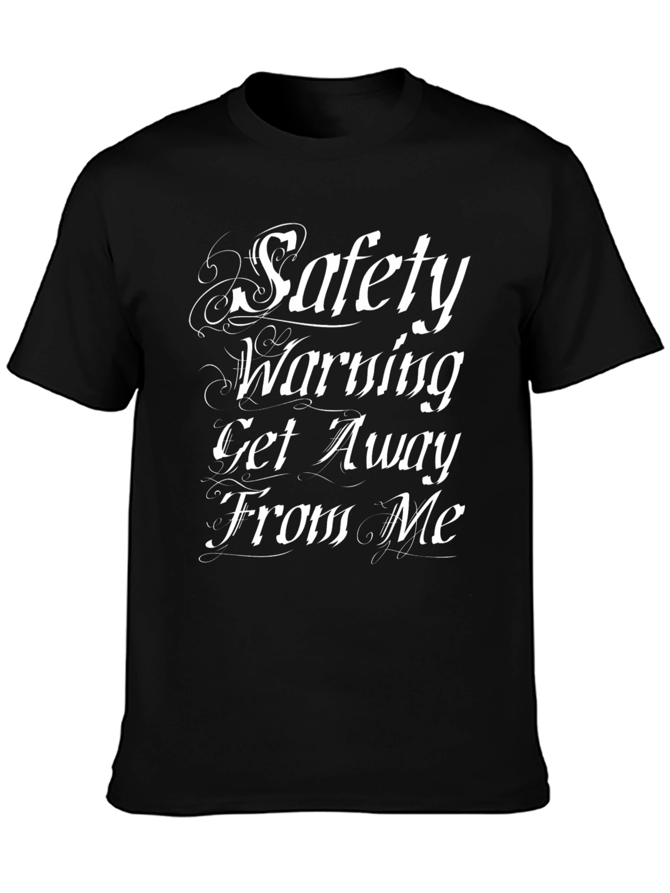 Black Safety Warning T-Shirt - Get Away From Me view 3