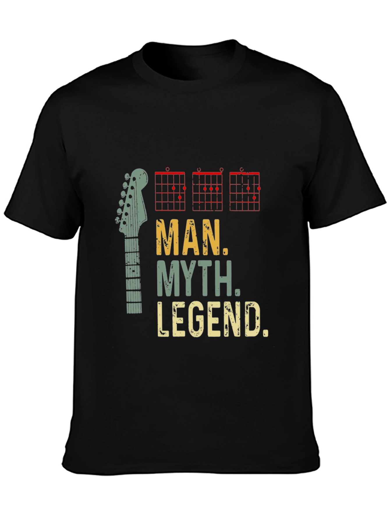 Black Man Myth Legend Guitar T-Shirt - Musician Tee view 3