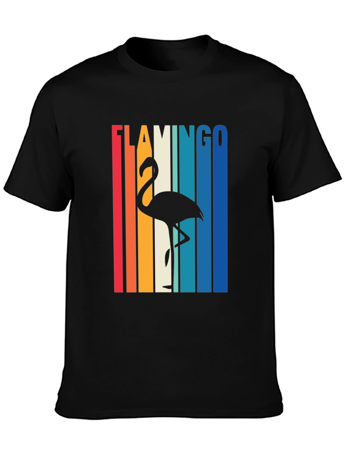 Black Retro Flamingo Graphic Tee view 3