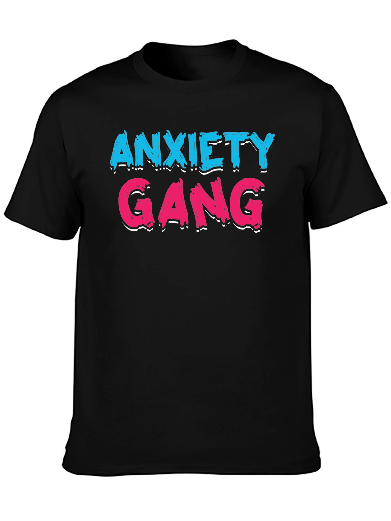 Black Anxiety Gang Graphic T-Shirt view 3