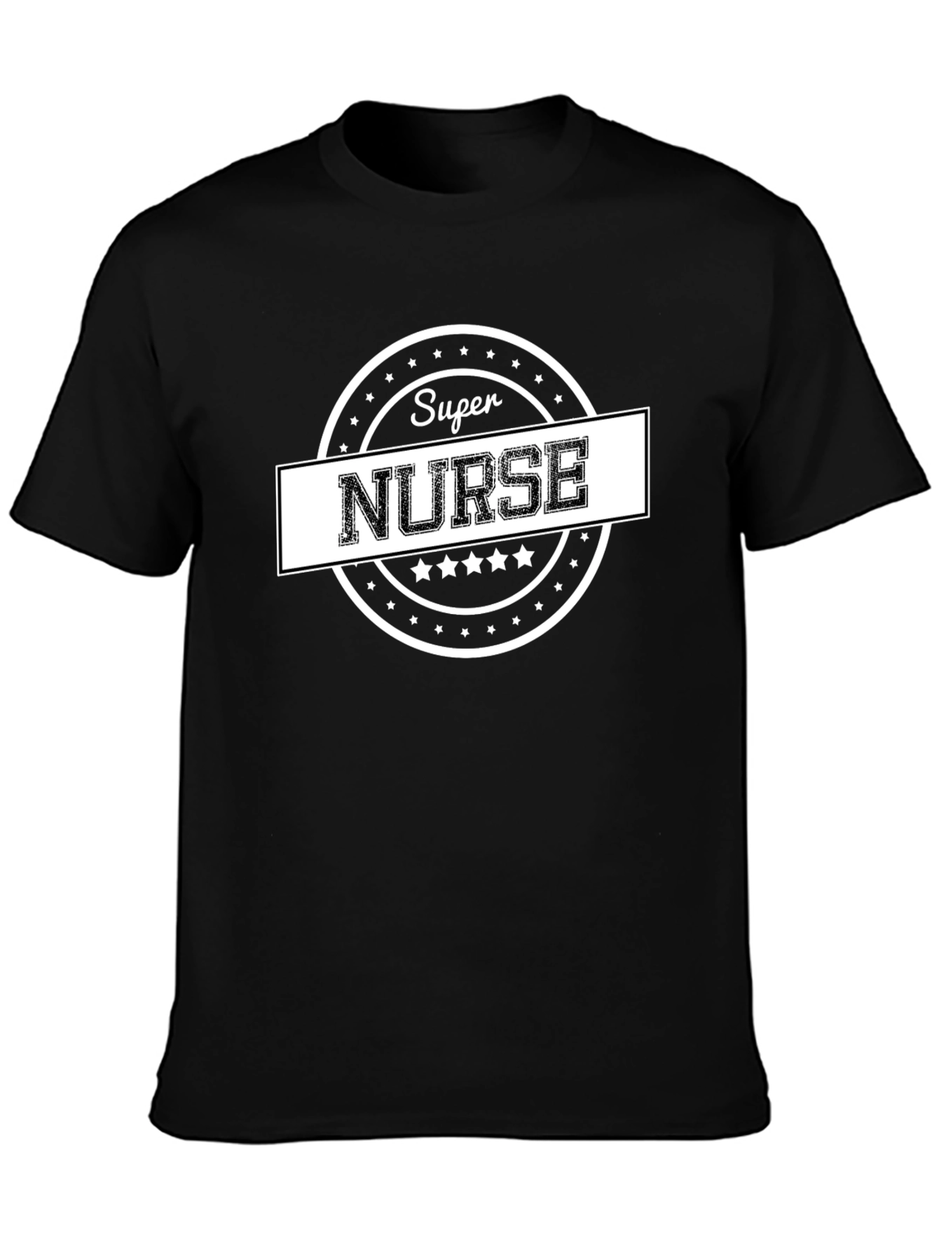 Black Super Nurse Graphic Tee - Premium Black Cotton T-Shirt view 3