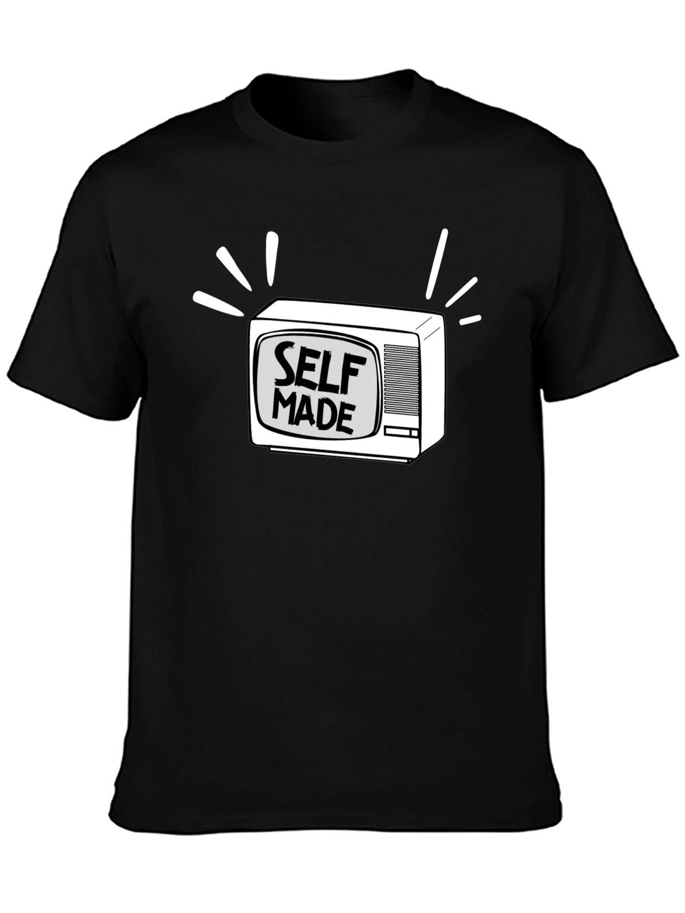 Black Self Made TV Graphic Tee - Black view 3