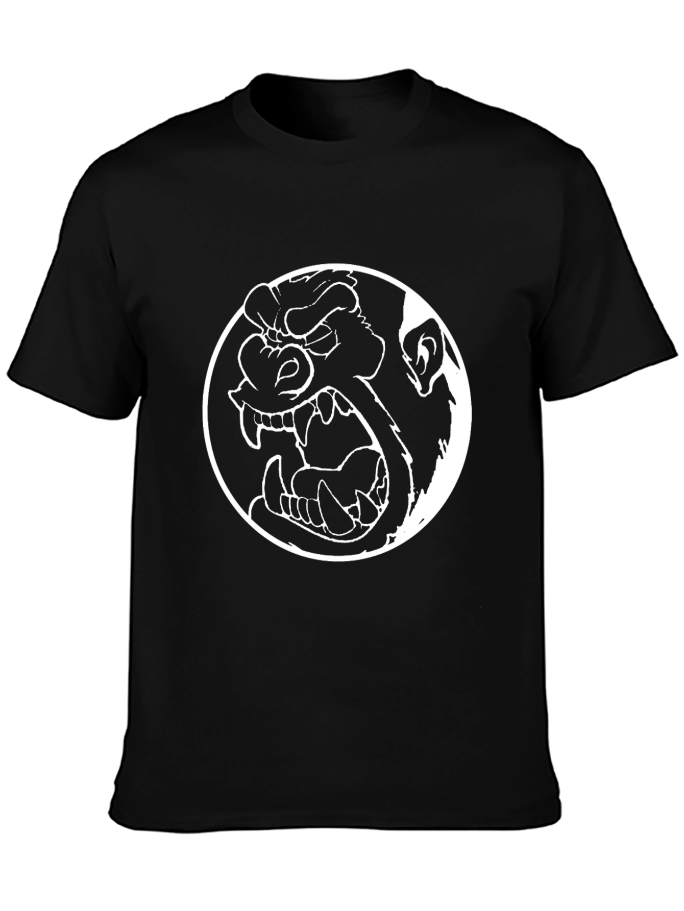 Black Men's Black Gorilla Graphic T-Shirt view 3