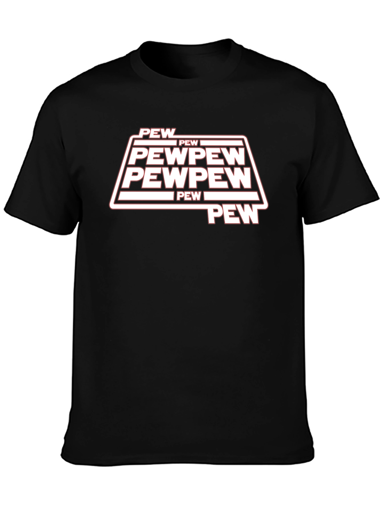 Black Pew Pew Graphic T-Shirt - Trendy Black Tee view 3