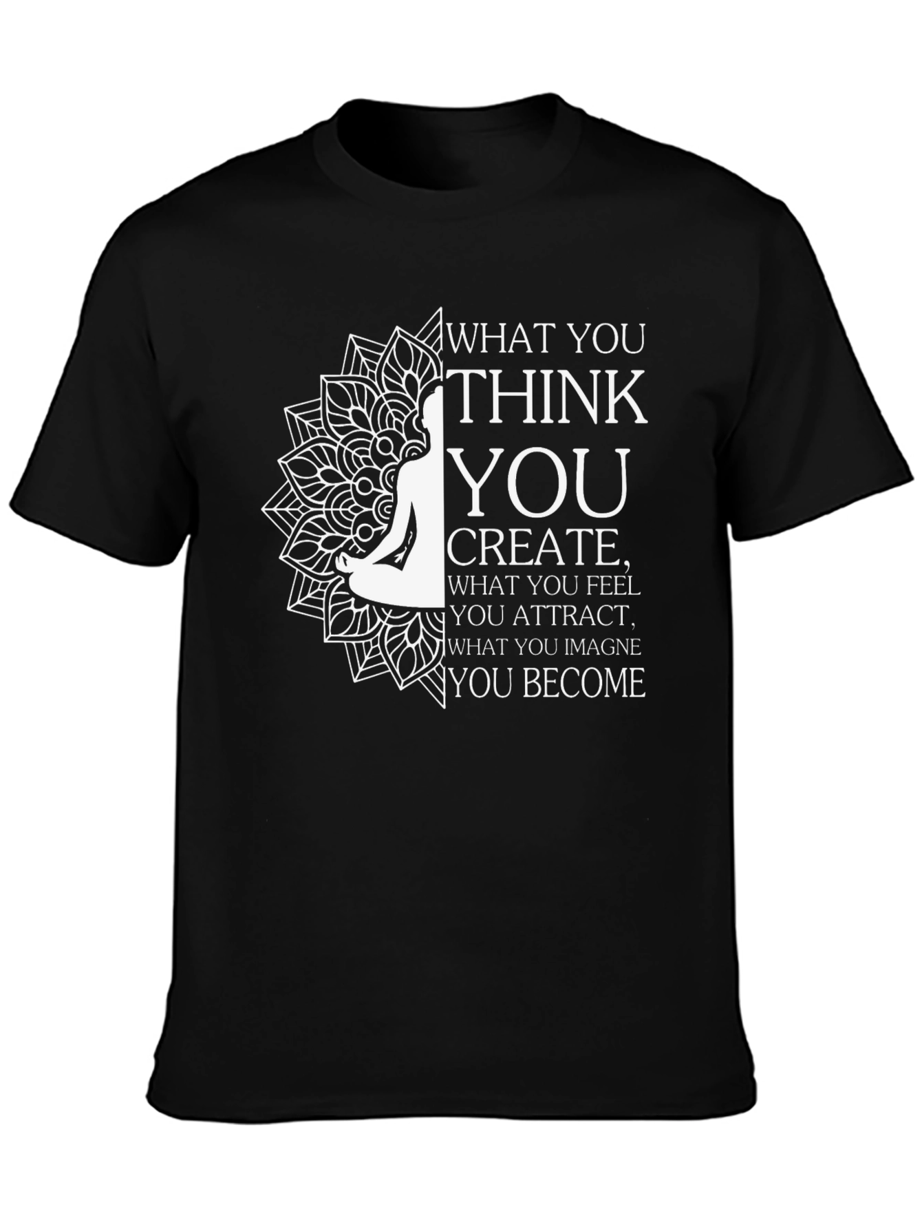 Black Inspirational T-Shirt: Think, Create, Become view 3
