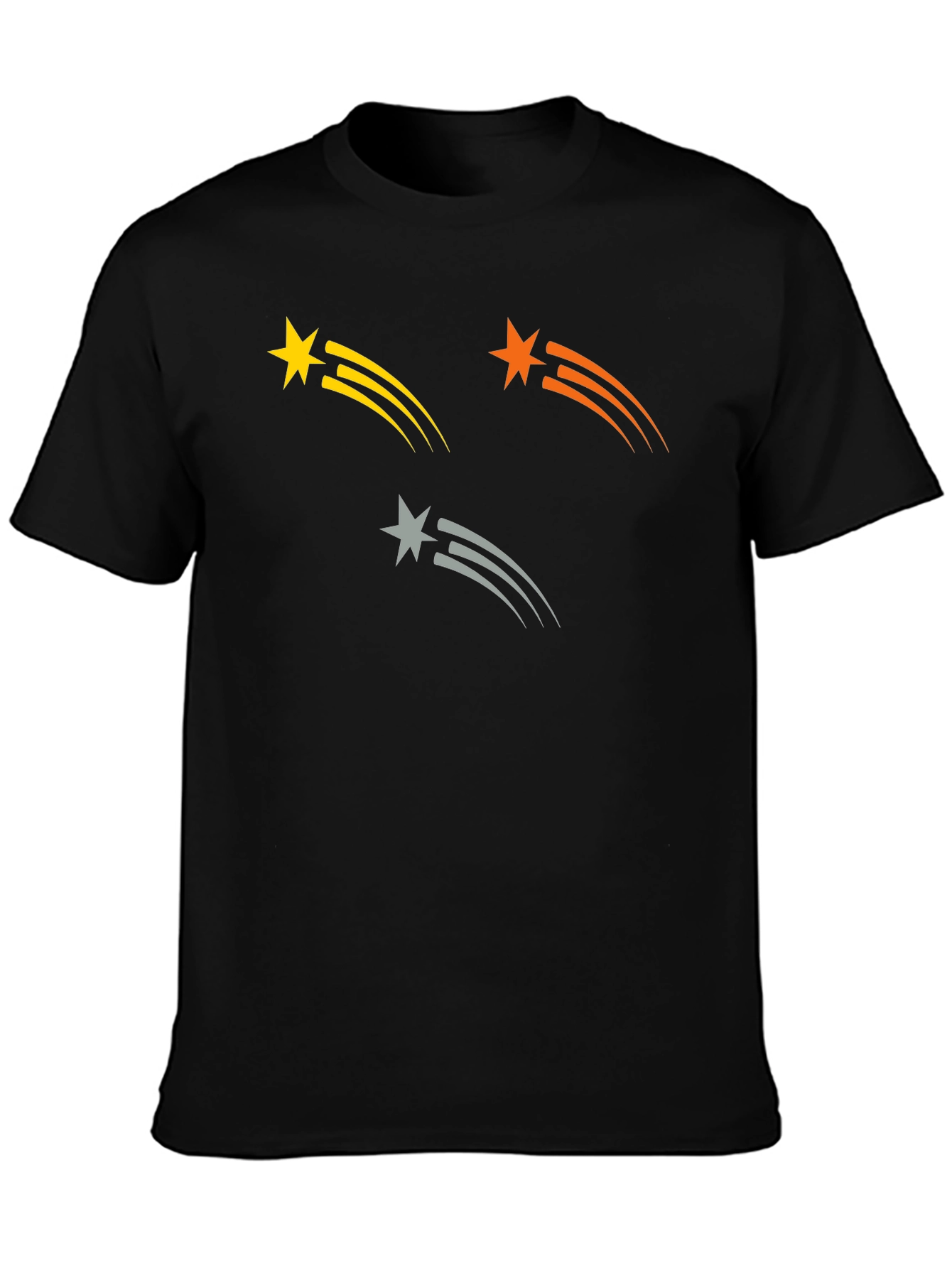 Black Stylish Black Tee with Shooting Star Graphic view 3