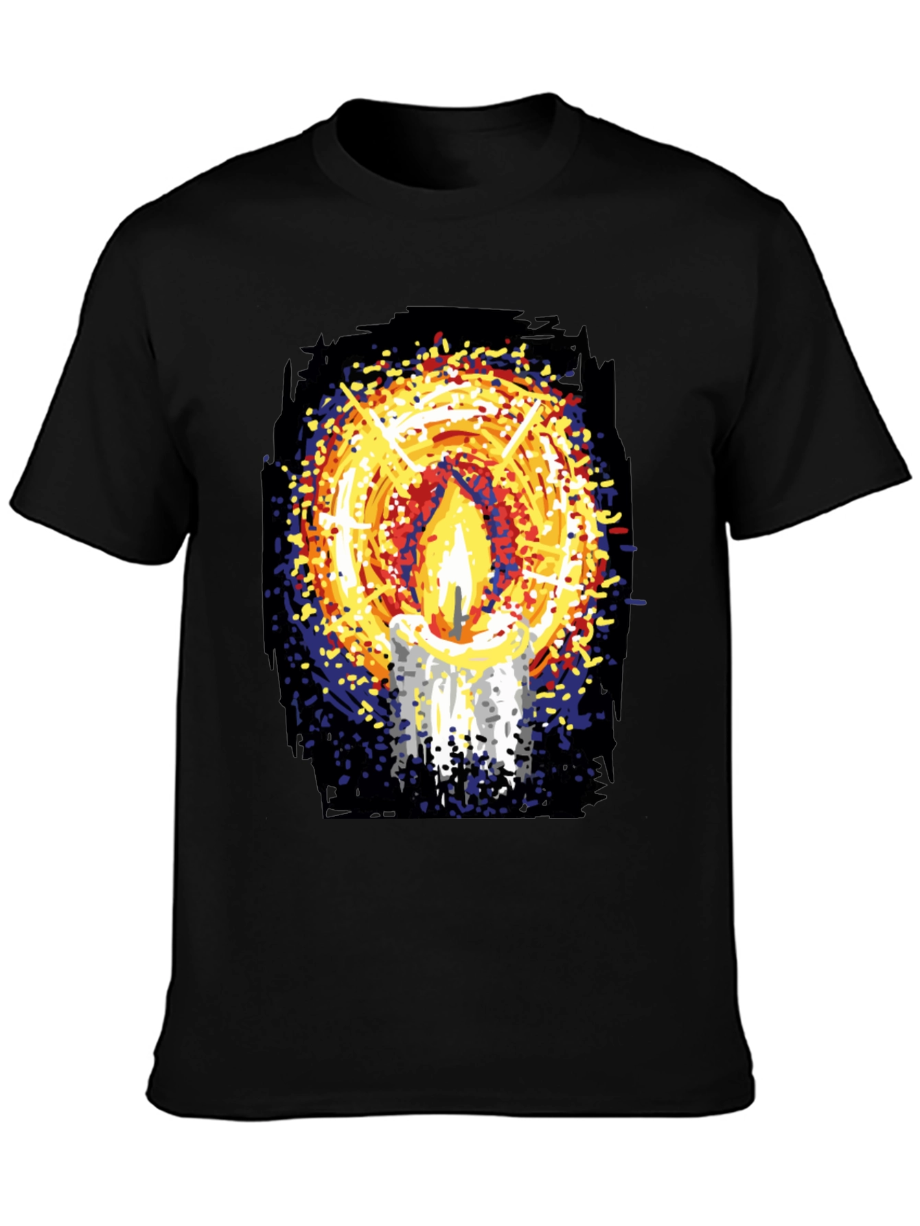 Black Candlelight Graphic Print Black T-Shirt view 3