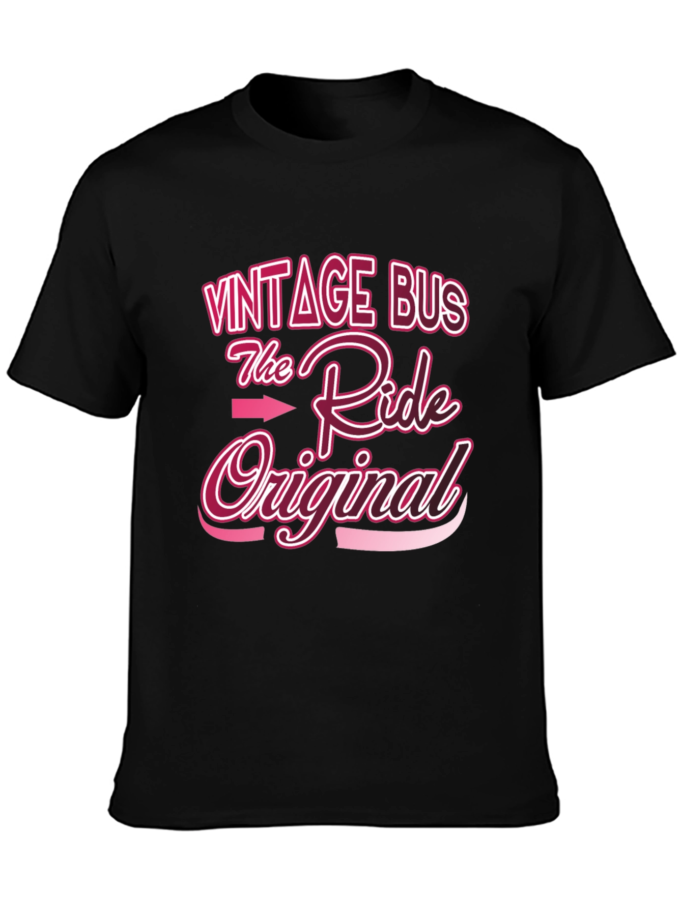 Black Vintage Bus T-Shirt - The Ride Original view 3