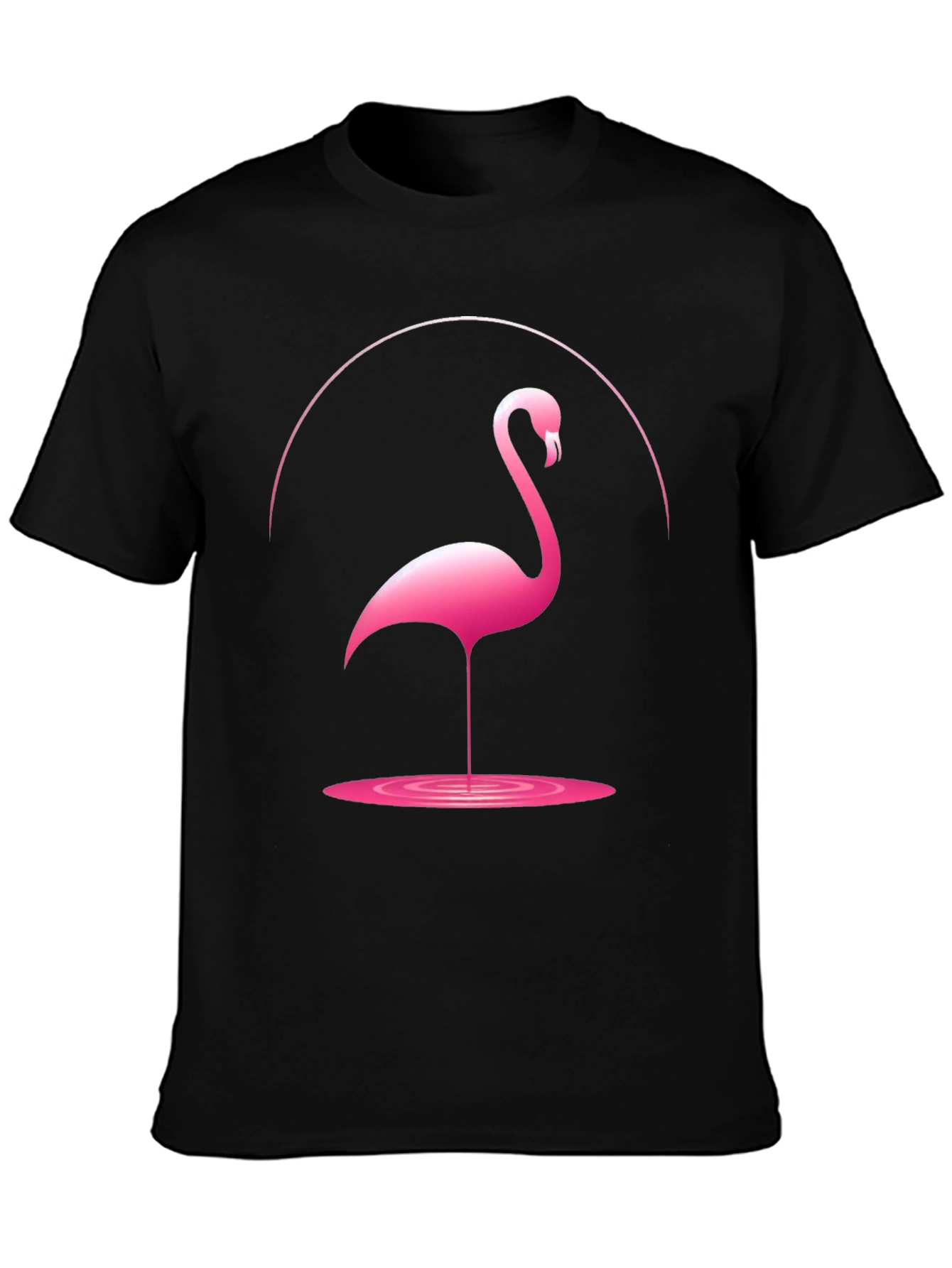 Black Pink Flamingo Graphic Tee - Unique Design view 3