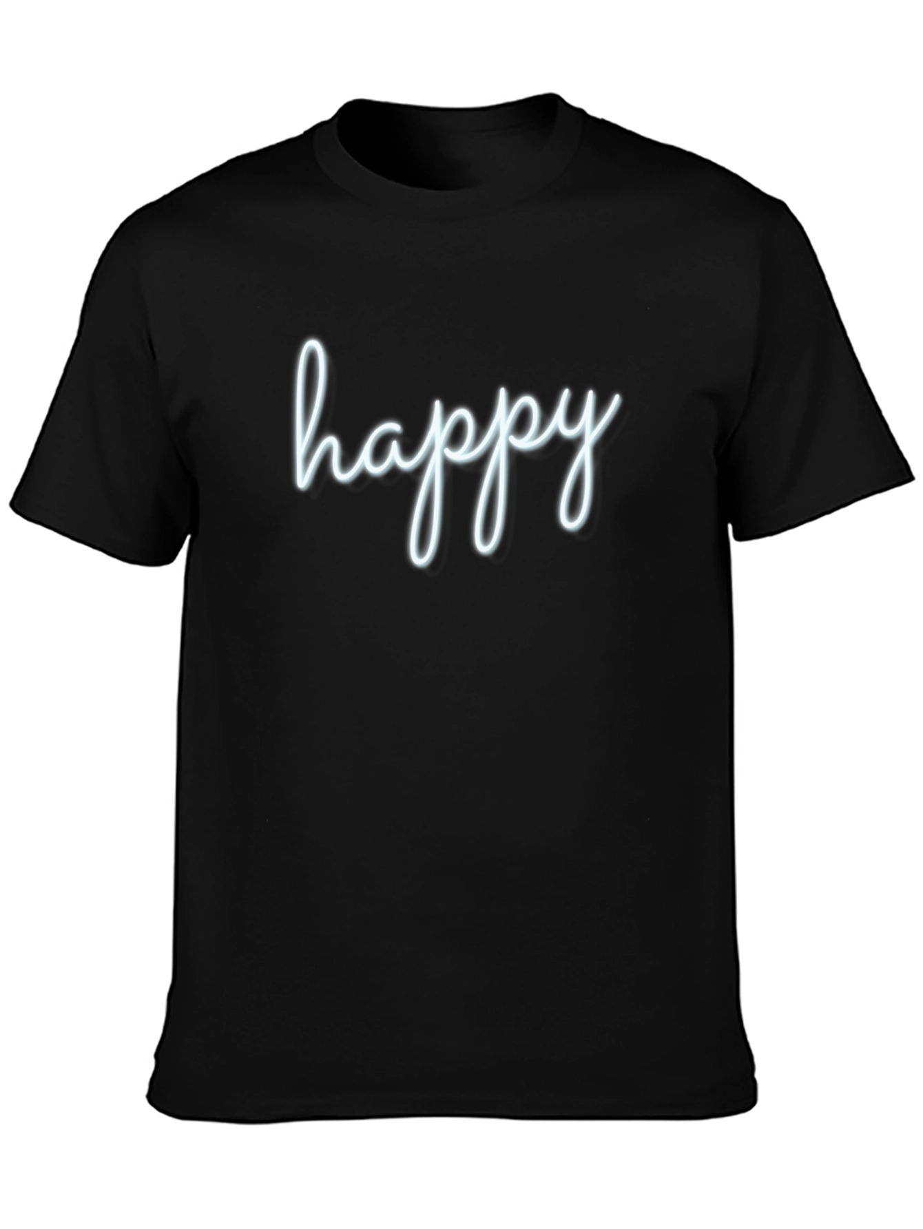 Black Happy Graphic Tee - Men's Black T-Shirt view 3