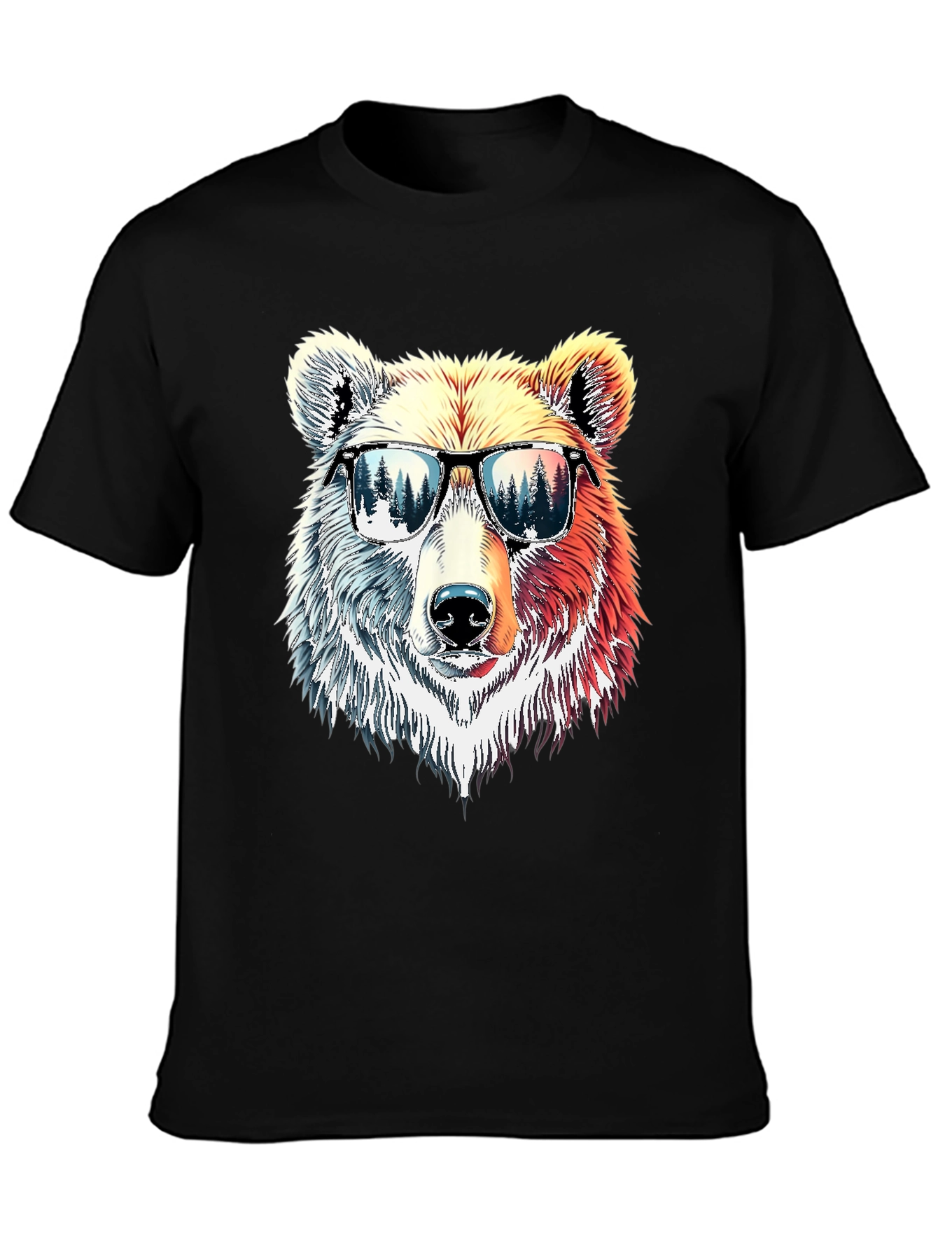 Black Cool Bear Graphic T-Shirt view 3