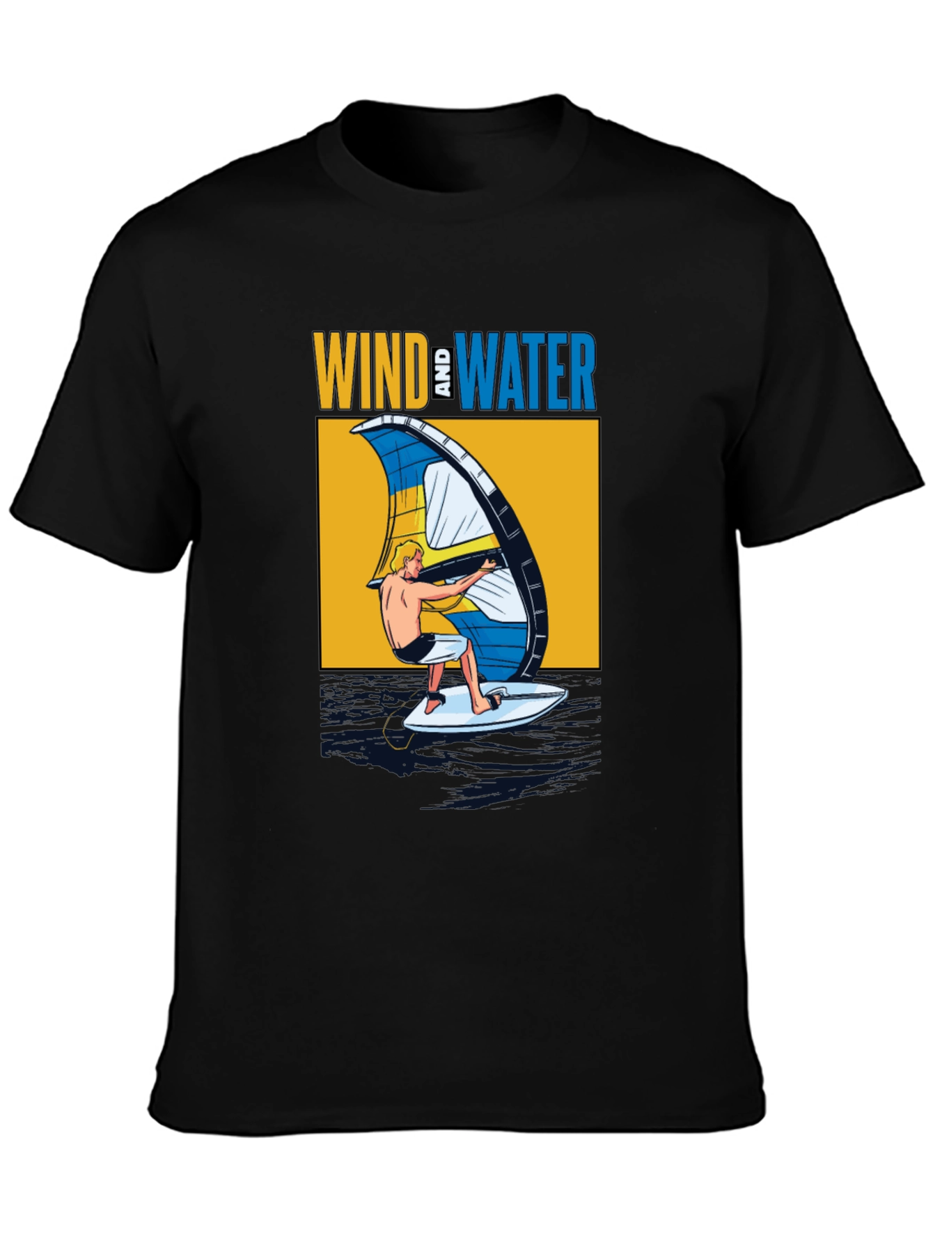 Black Wind & Water Graphic T-Shirt - Black view 3