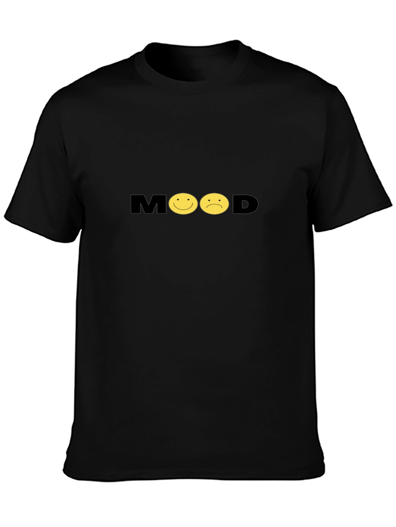 Black Mood Graphic Tee - Casual Black T-Shirt view 3