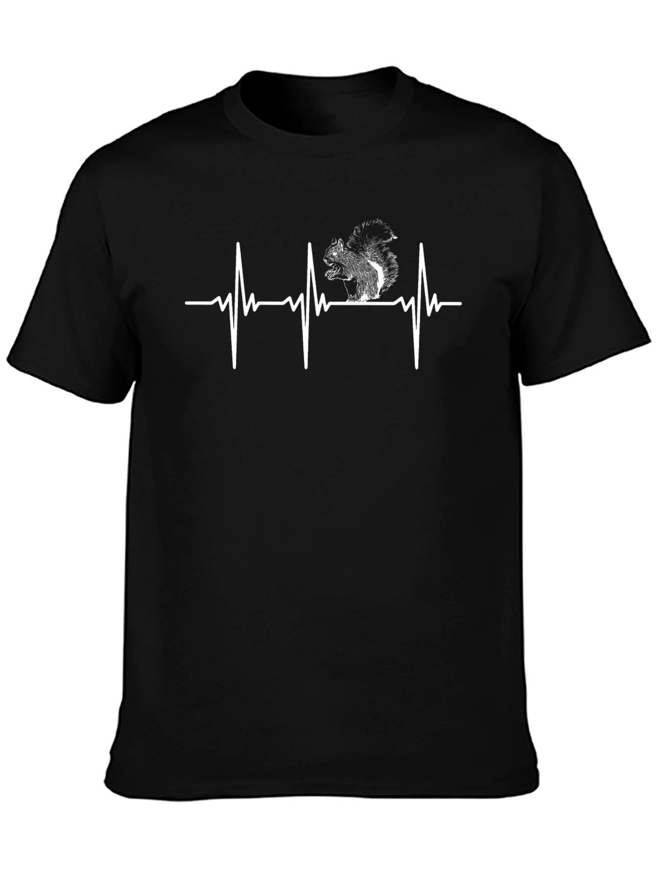 Black Squirrel Heartbeat Graphic T-Shirt view 3