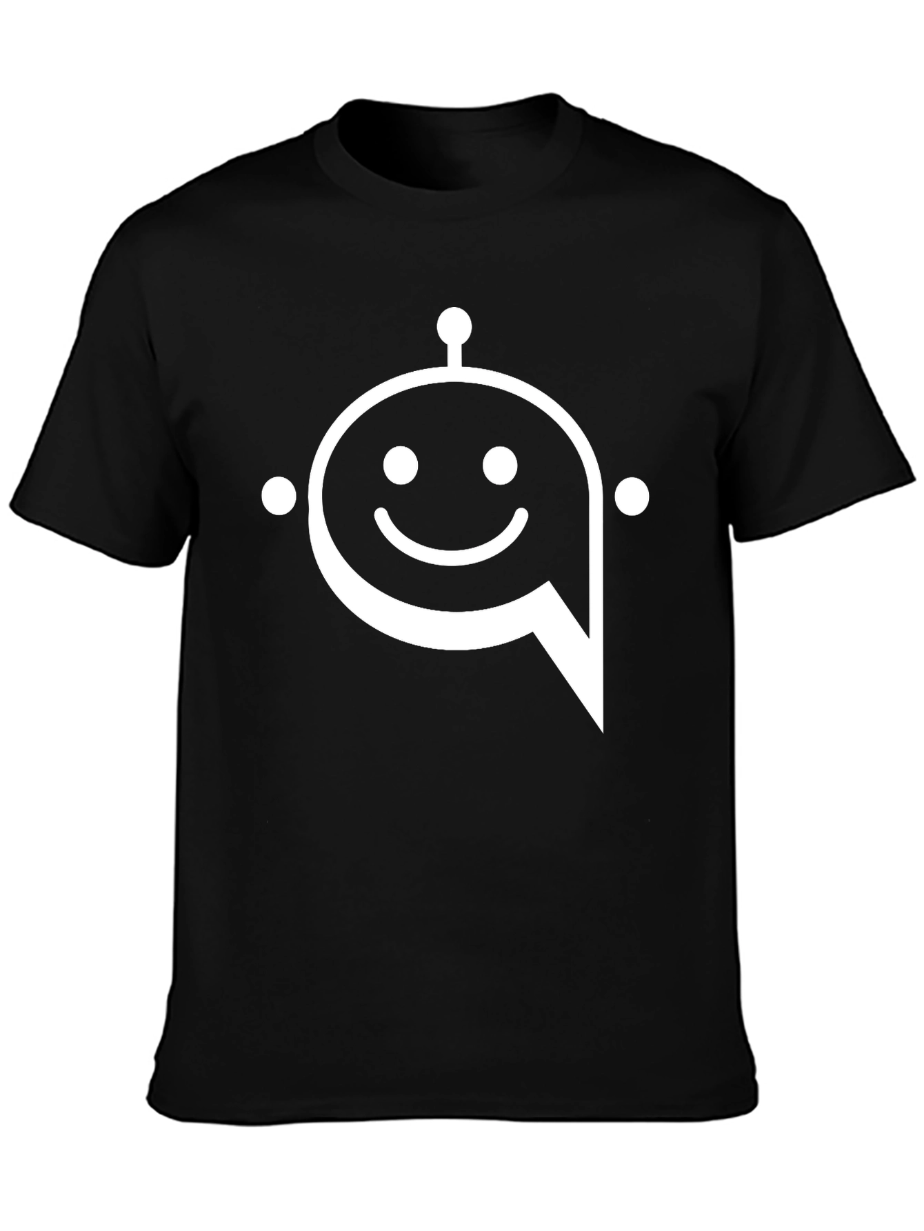 Black Robot Chat T-Shirt - Black Graphic Tee view 3