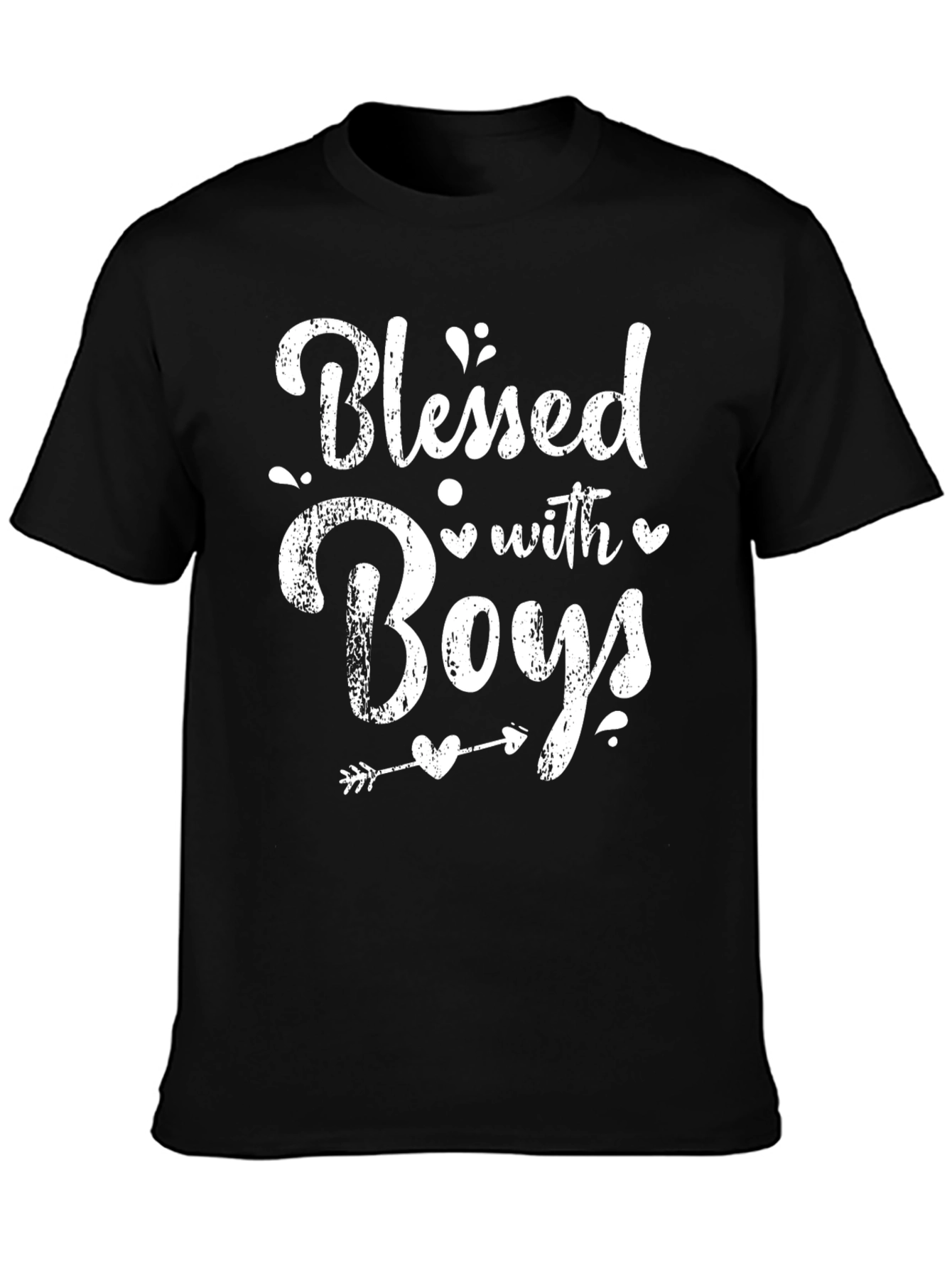Black Blessed with Boys T-Shirt - Trendy Mom Tee view 3