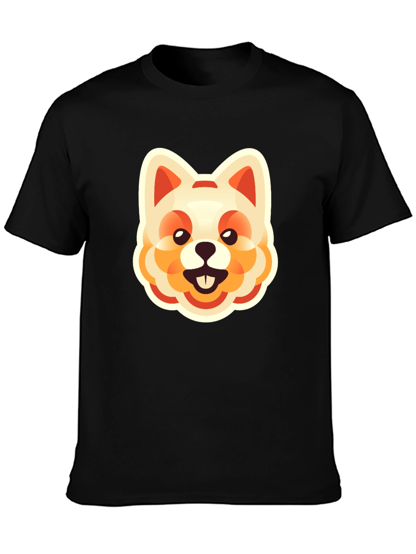 Black Dog Graphic Tee - Cute Cartoon Animal Print view 3