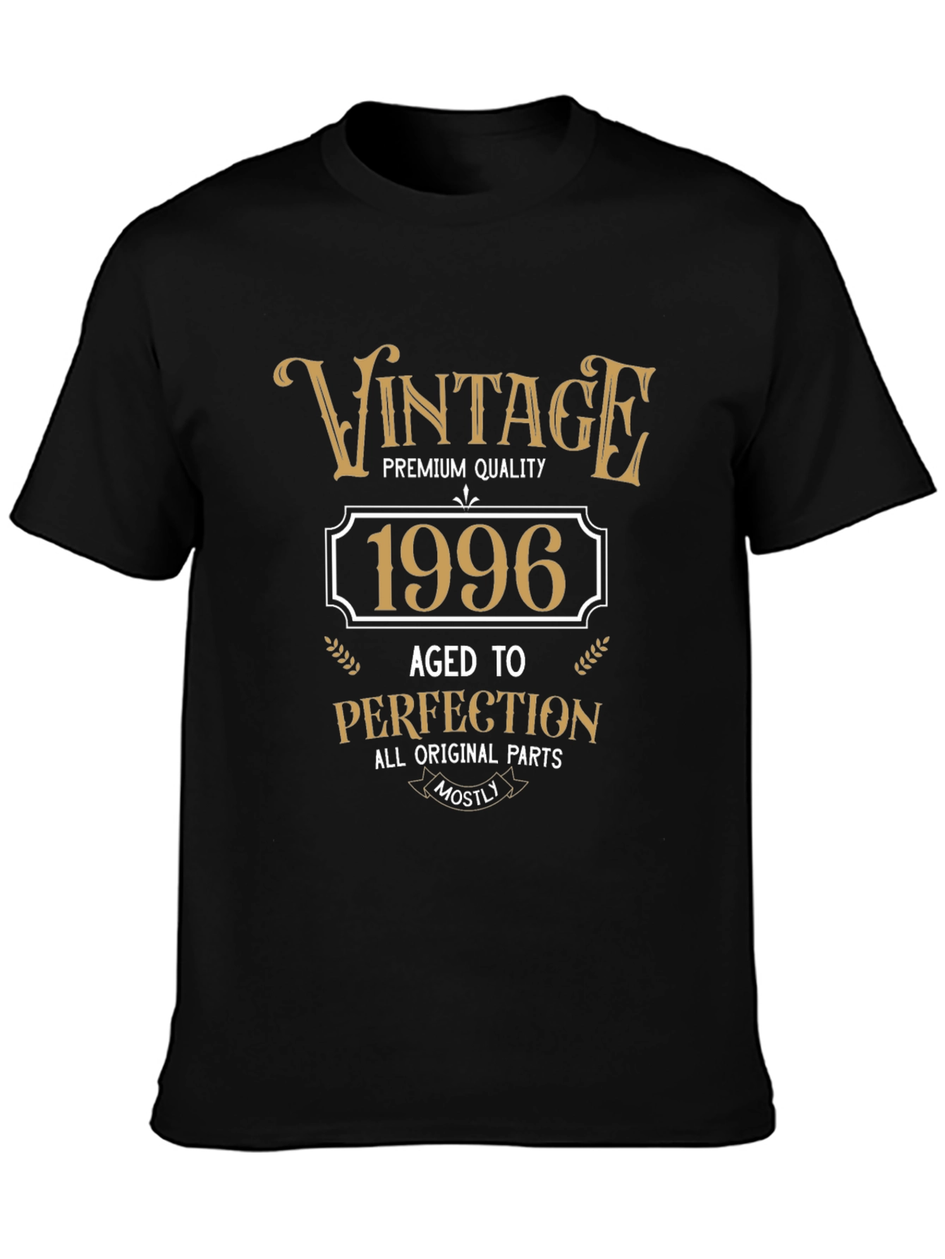 Black Vintage 1996 Aged To Perfection Graphic T-Shirt view 3
