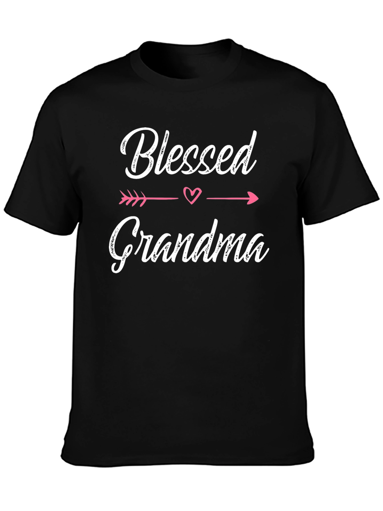 Black Blessed Grandma Black Cotton T-Shirt view 3