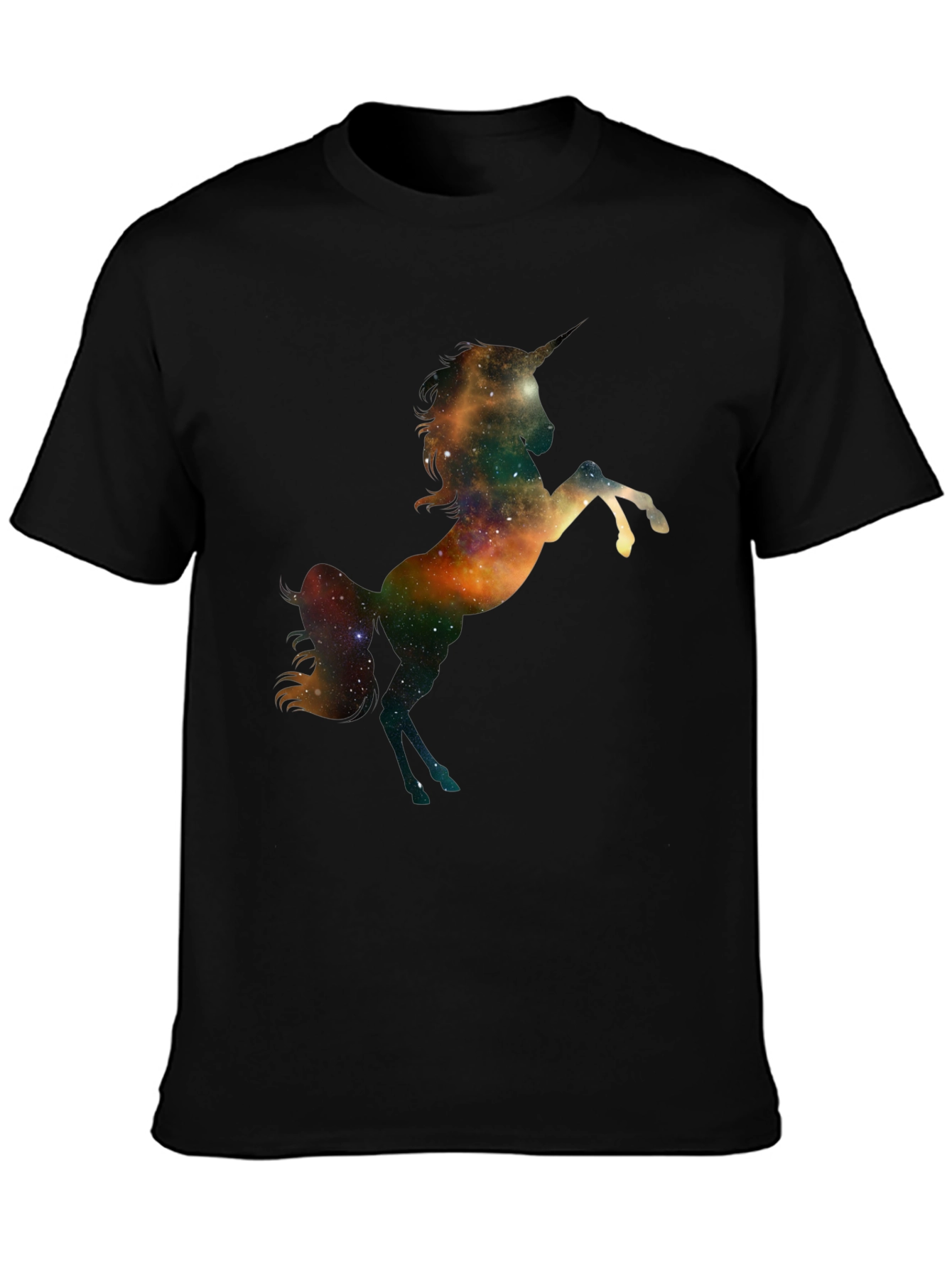 Black Galaxy Unicorn Black T-Shirt view 3