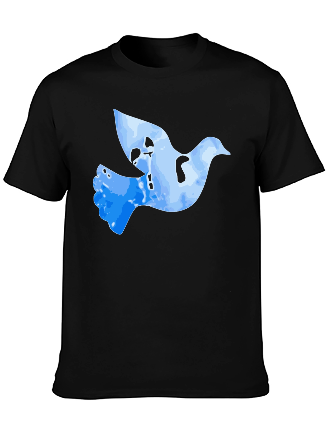 Black Peace Dove Graphic T-Shirt - Black Cotton Blend view 3