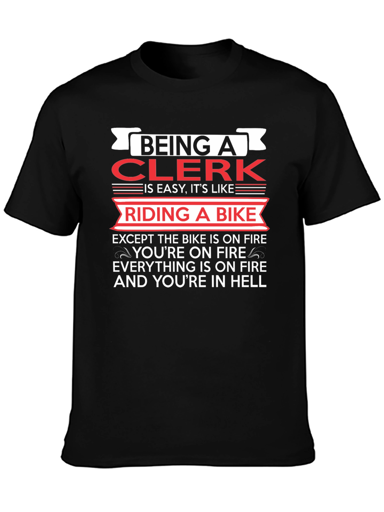 Black Being A Clerk Funny Graphic T-Shirt view 3