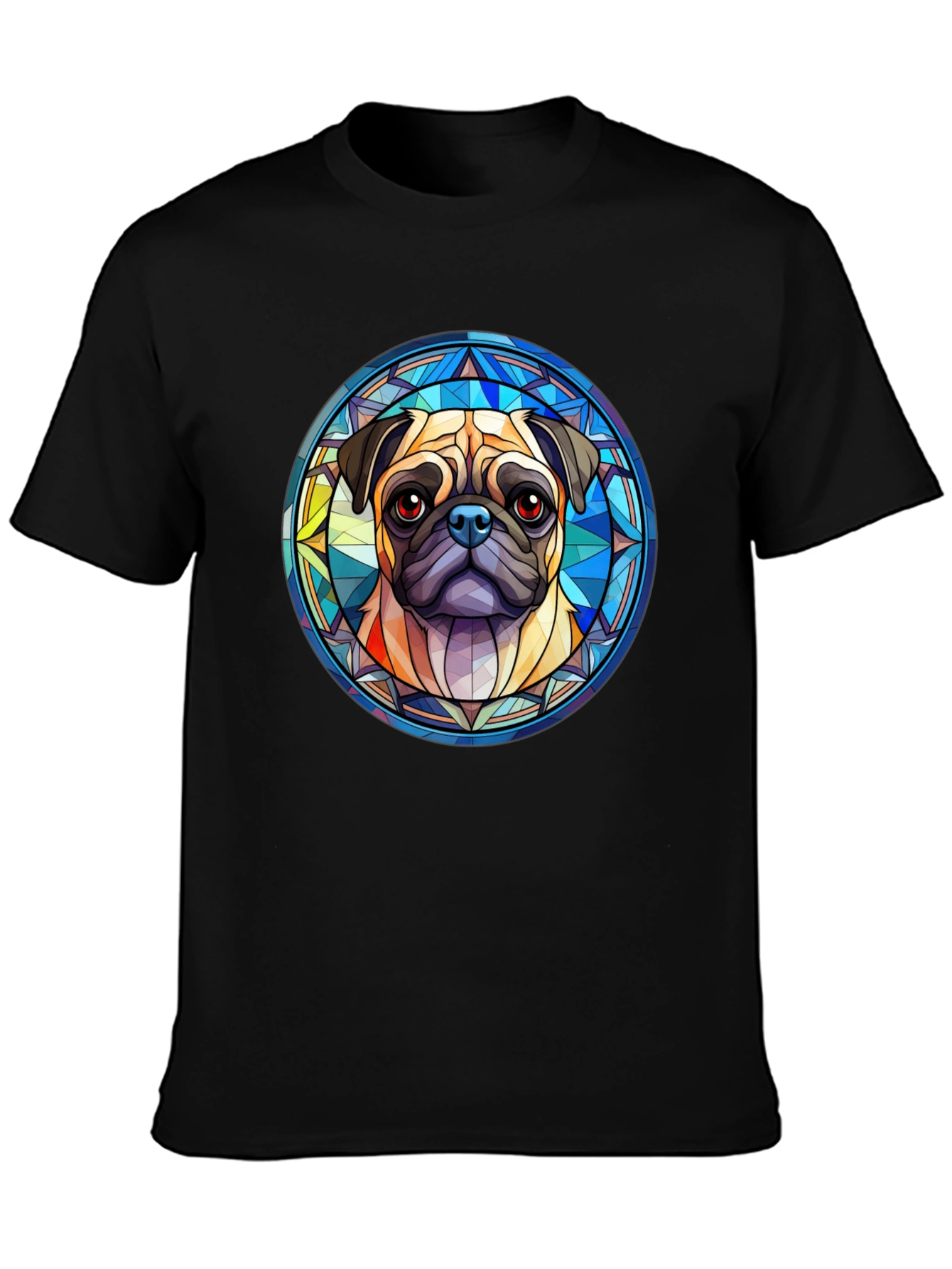 Black Pug Dog Graphic Black T-Shirt view 3