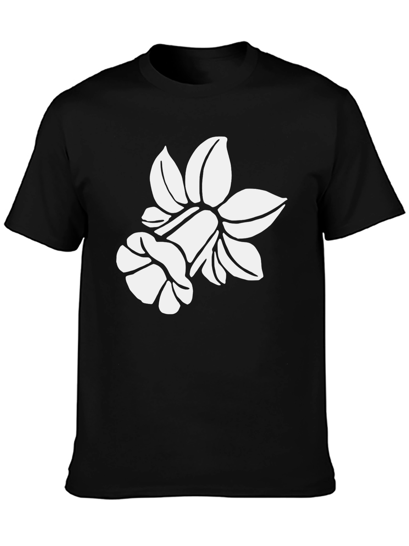 Black Floral Silhouette T-Shirt - Black view 3