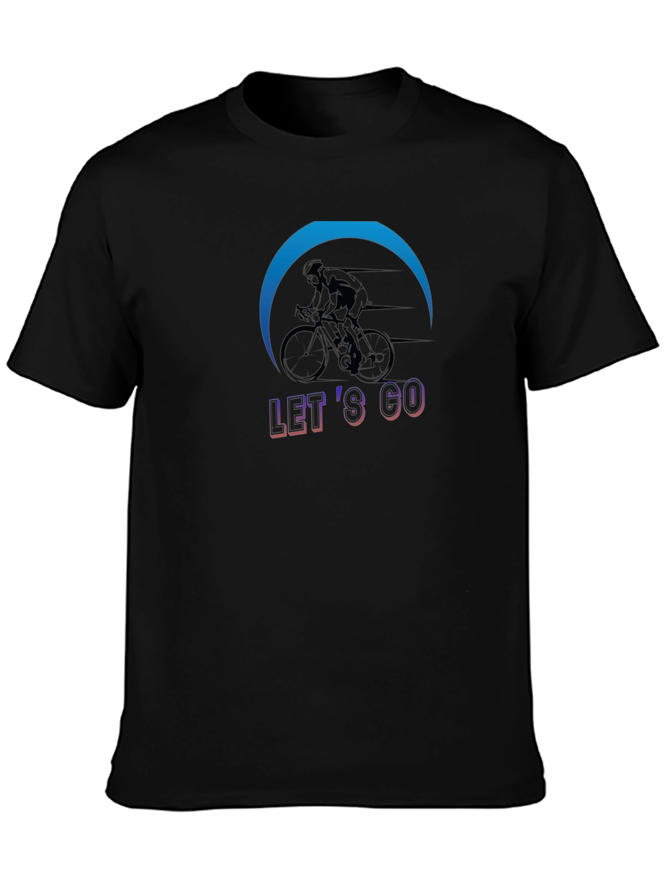 Black Let's Go Cycling T-Shirt - Sporty & Stylish view 3