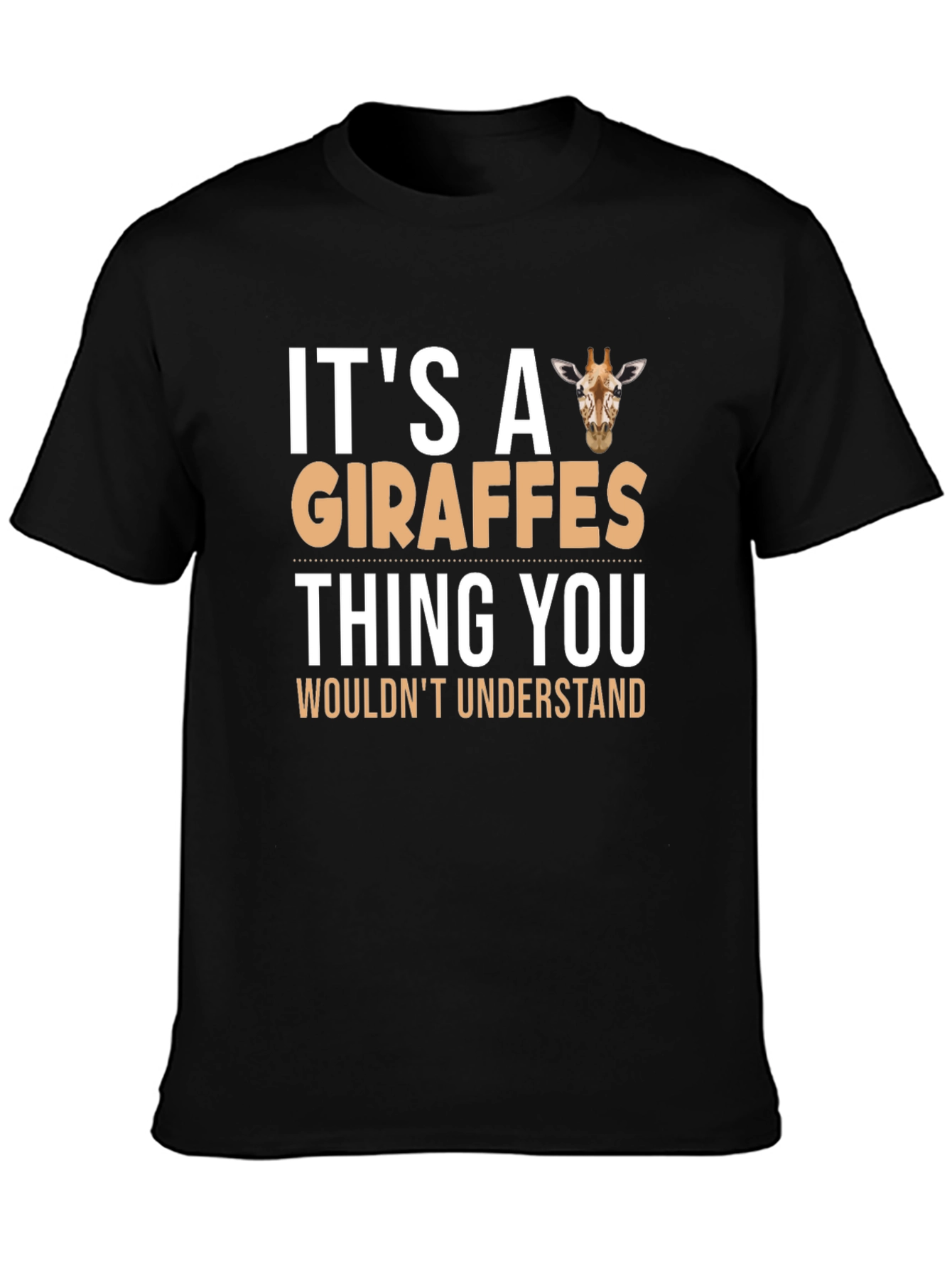 Black Giraffe Lover's T-Shirt - "It's a Giraffes Thing" view 3