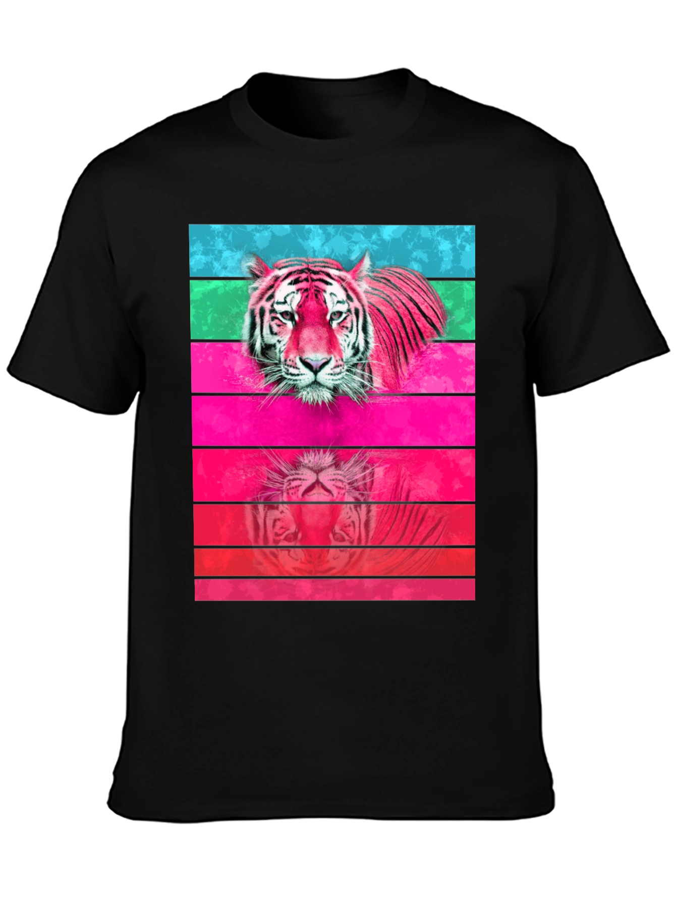 Black Retro Tiger Graphic Tee view 3